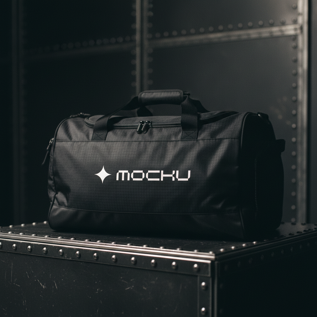 Large Sports Duffel Bag Black Steel Urban Studio mockup