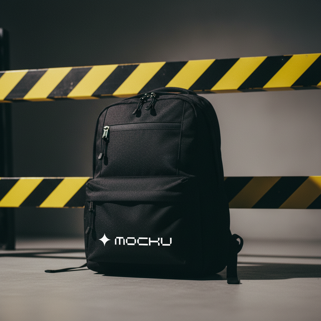 Backpack Yellow Industrial Barrier mockup