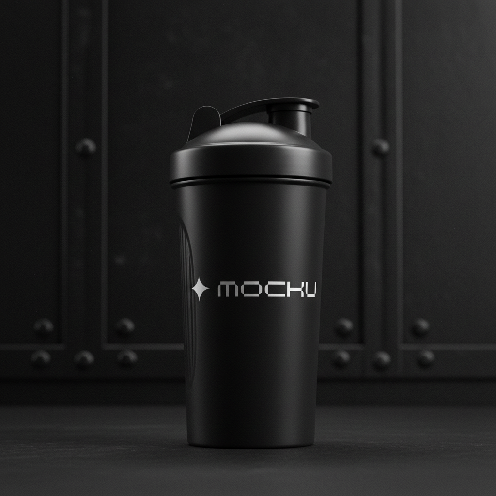 Shaker Bottle Minimal White mockup