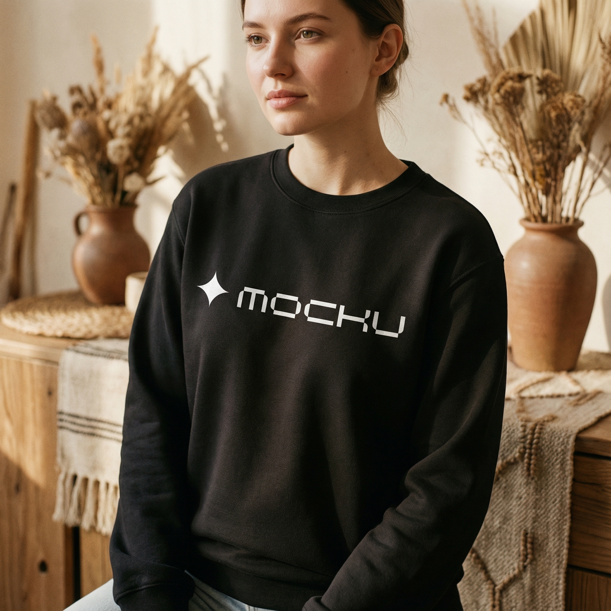 Sweatshirt Warm Botanical Editorial mockup
