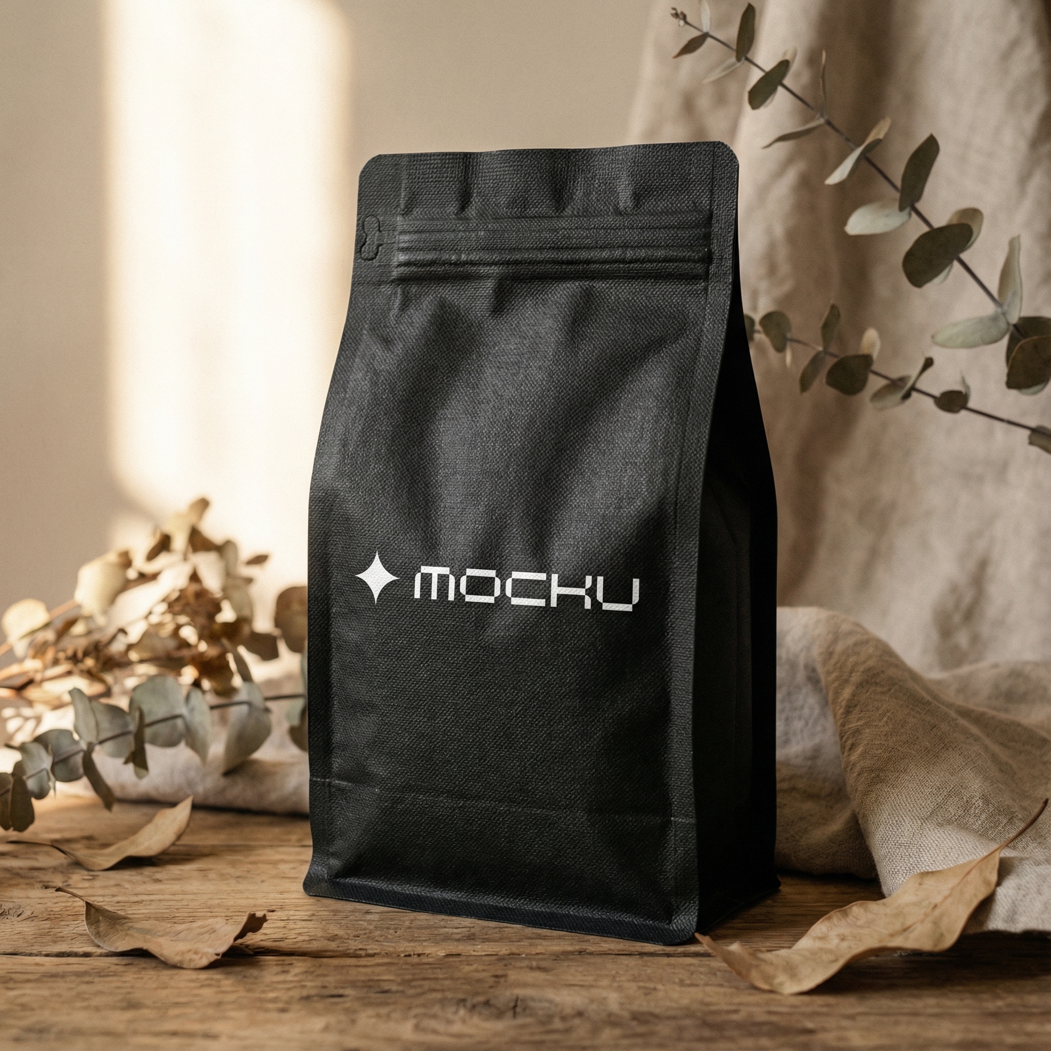 Coffee Bean Bag Minimal White mockup