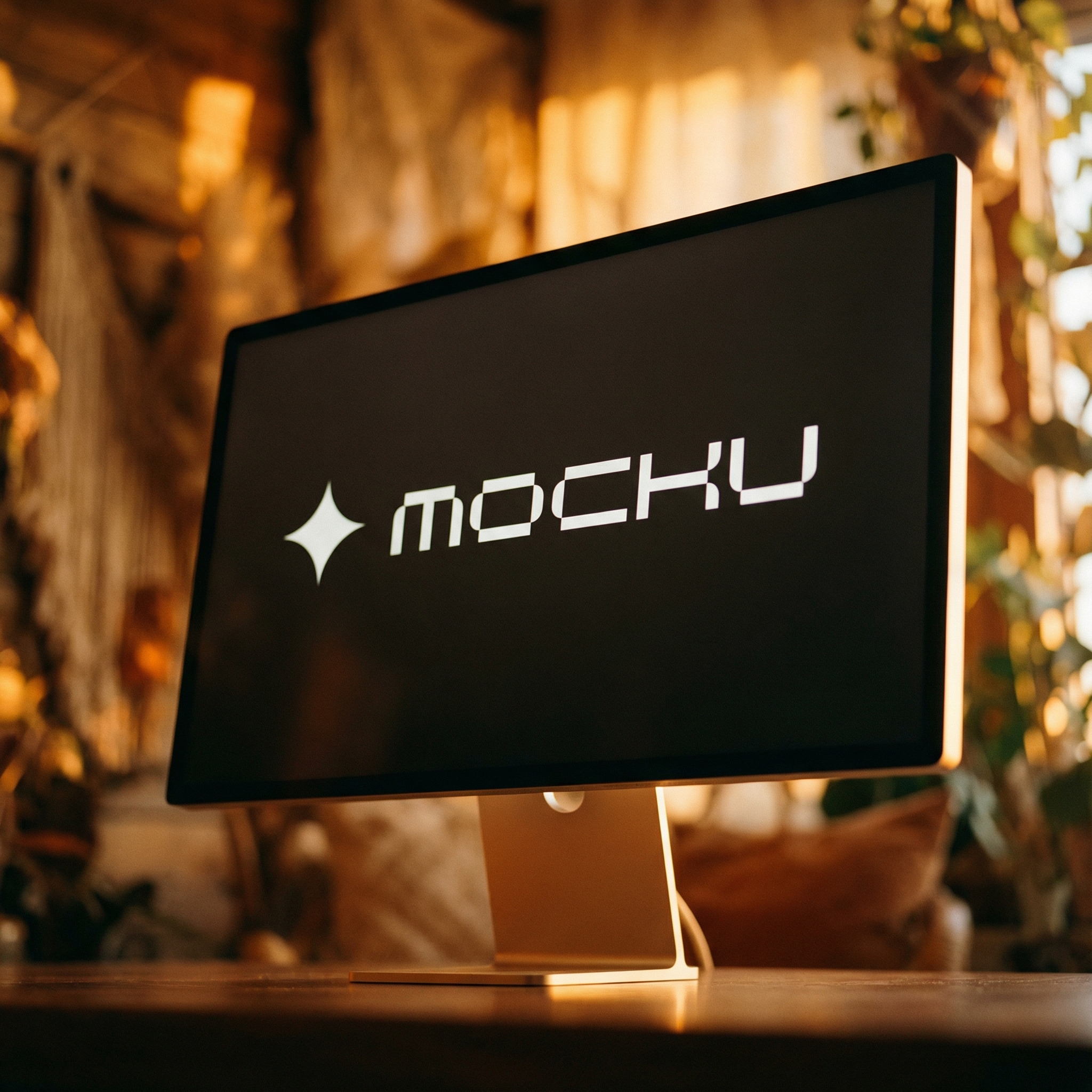 Apple Studio Display Golden Nostalgia Editorial mockup