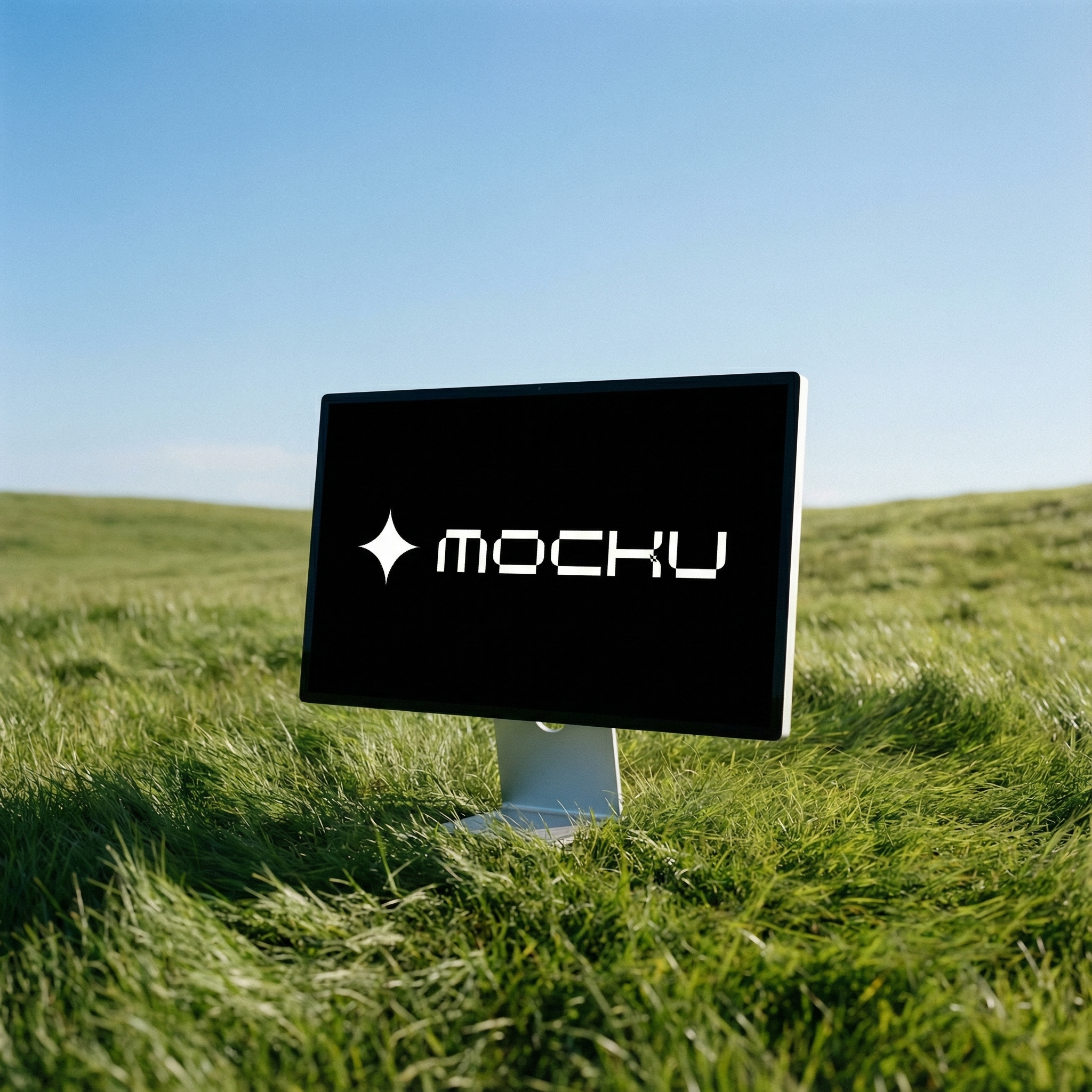 Apple Studio Display Wind Swept Freedom Landscape mockup