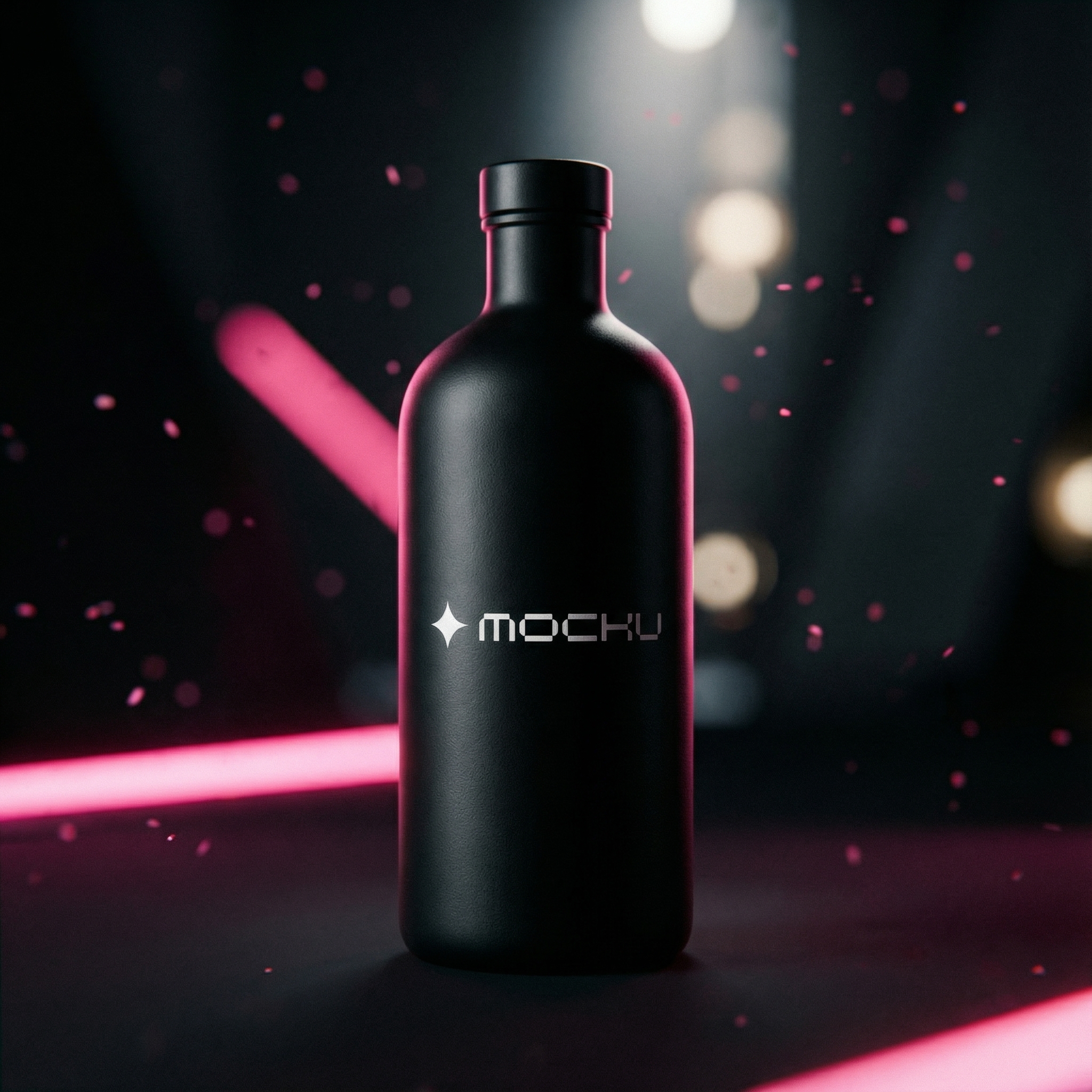 Plastic Bottle Minimal White mockup