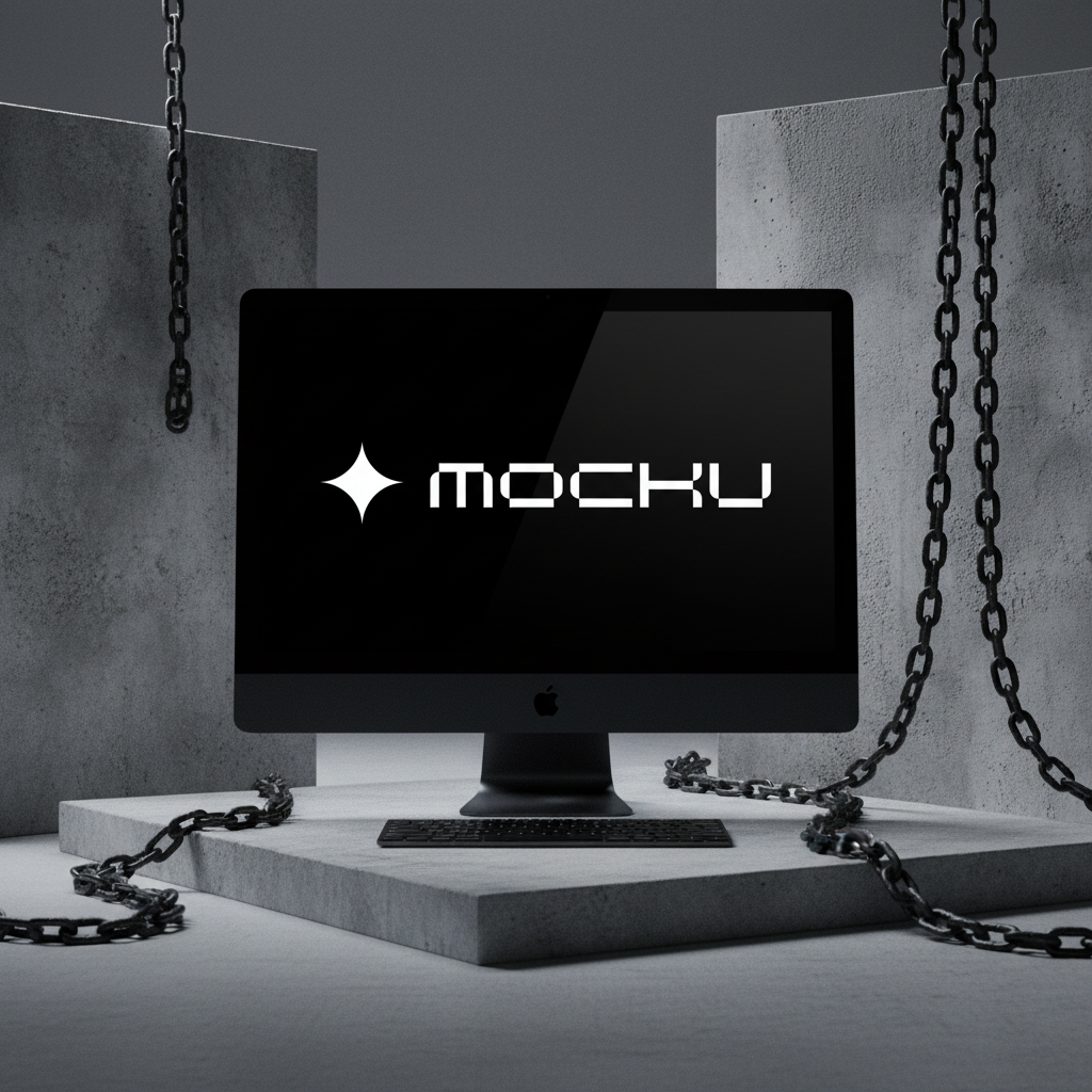 iMac Concrete Chains Industrial mockup