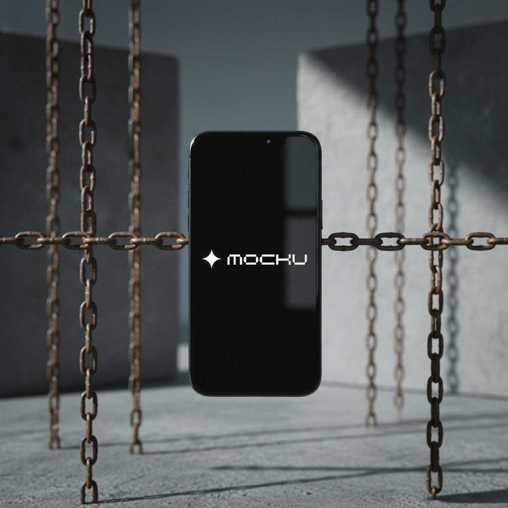 iPhone 16 Pro Concrete Chains Industrial mockup