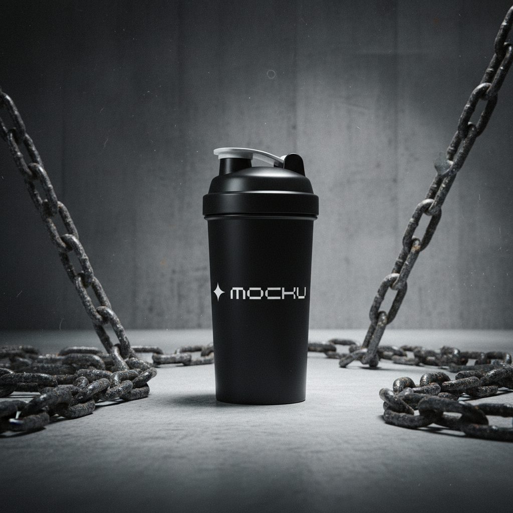 Shaker Bottle Minimal White mockup