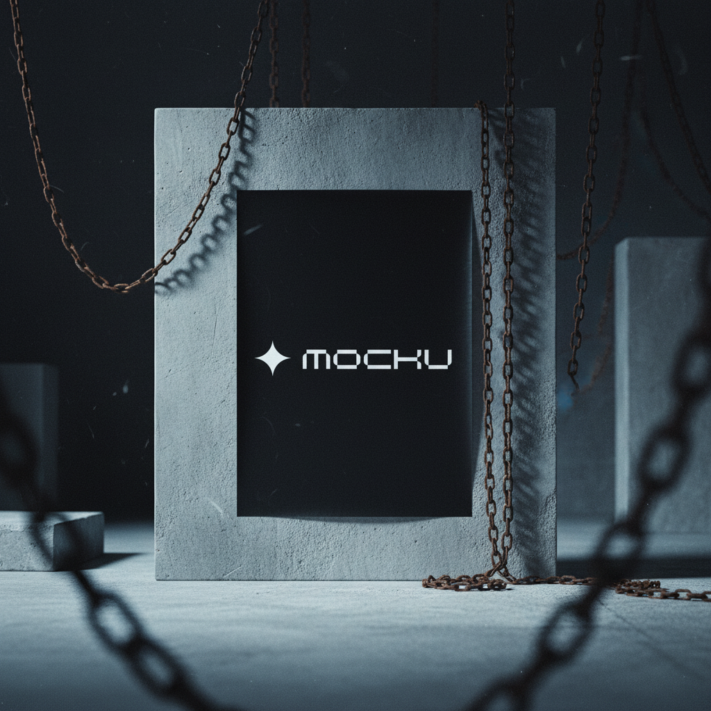 Street Poster Concrete Chains Industrial mockup