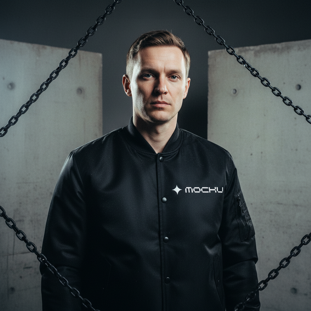 Bomber Jacket Concrete Chains Industrial mockup