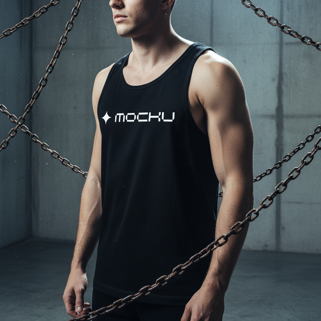 Tank Top Concrete Chains Industrial mockup