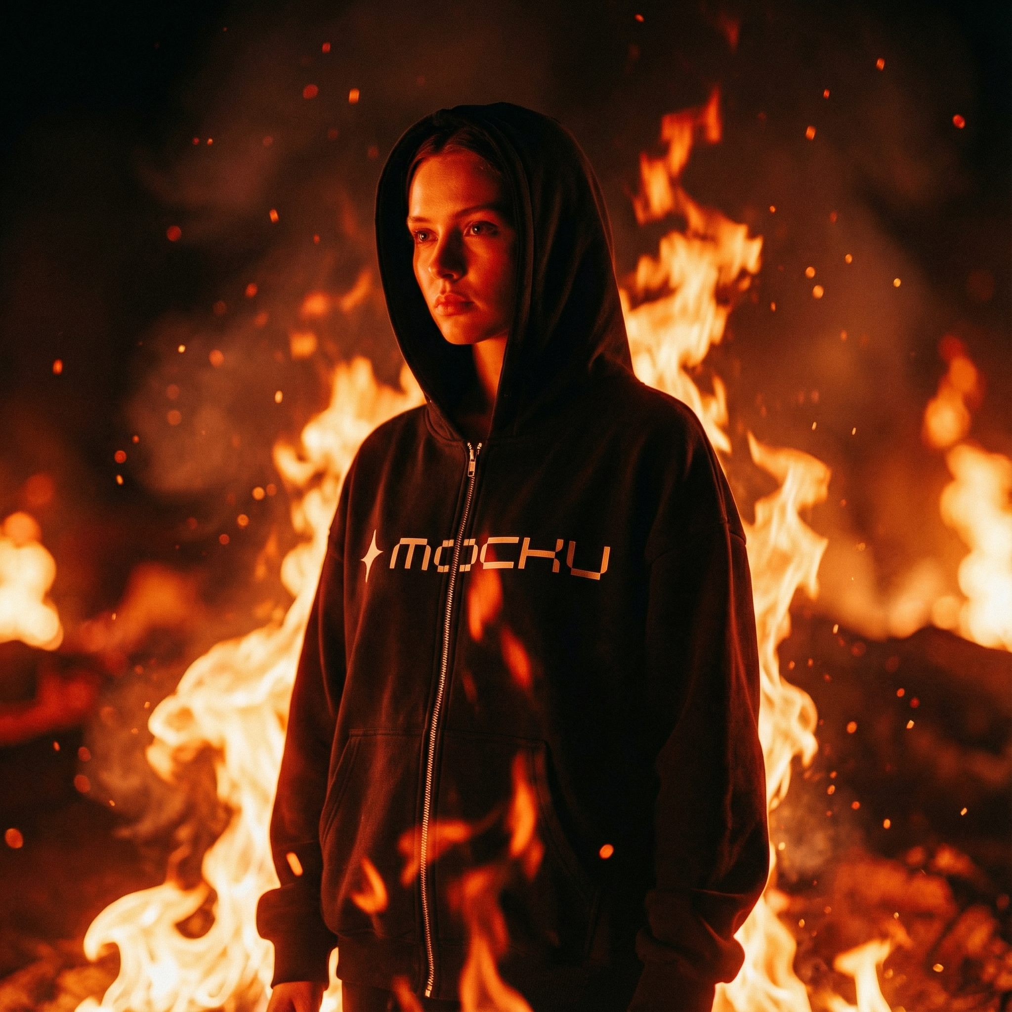 Zip Hoodie Pure Fire Aura mockup
