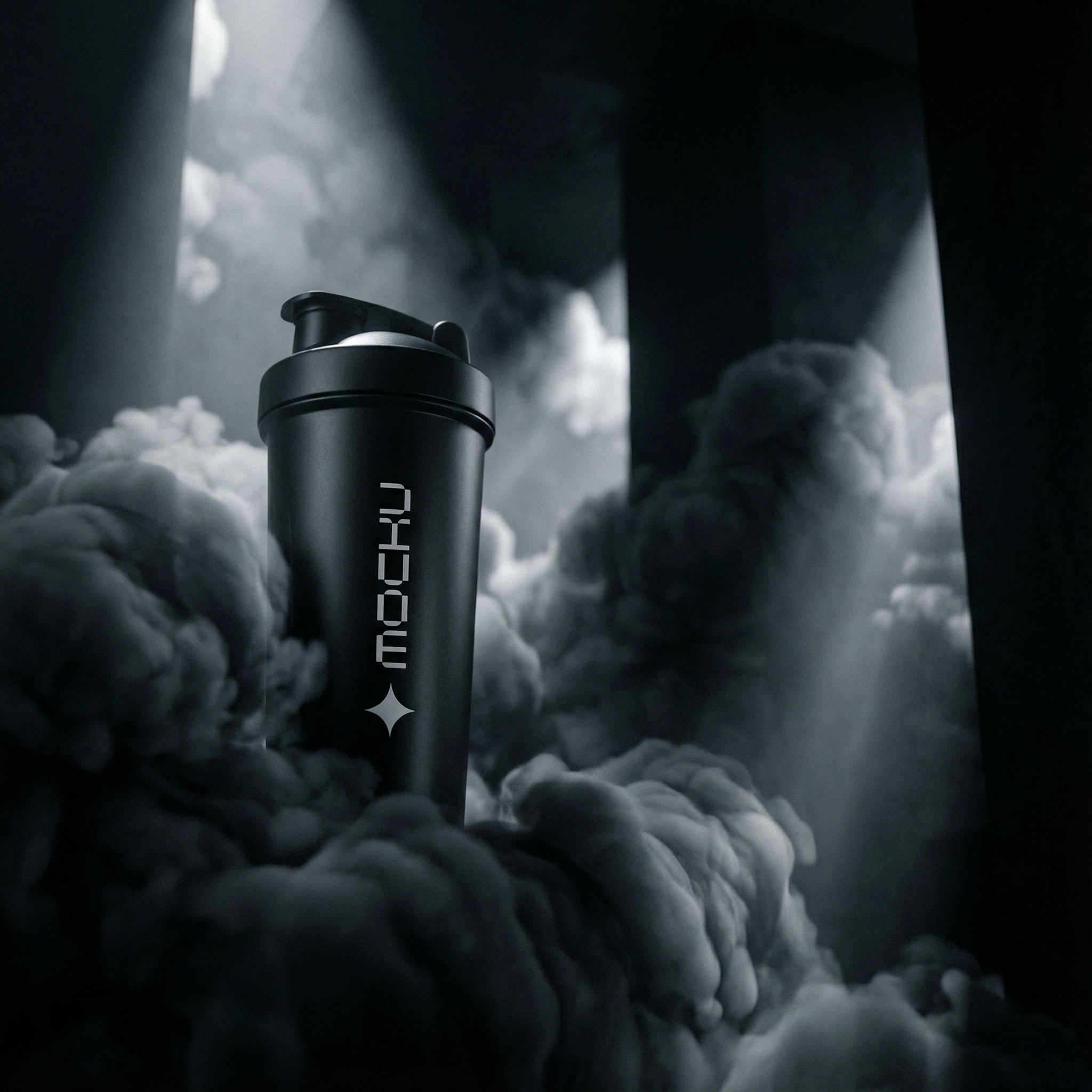 Shaker Bottle Minimal White mockup