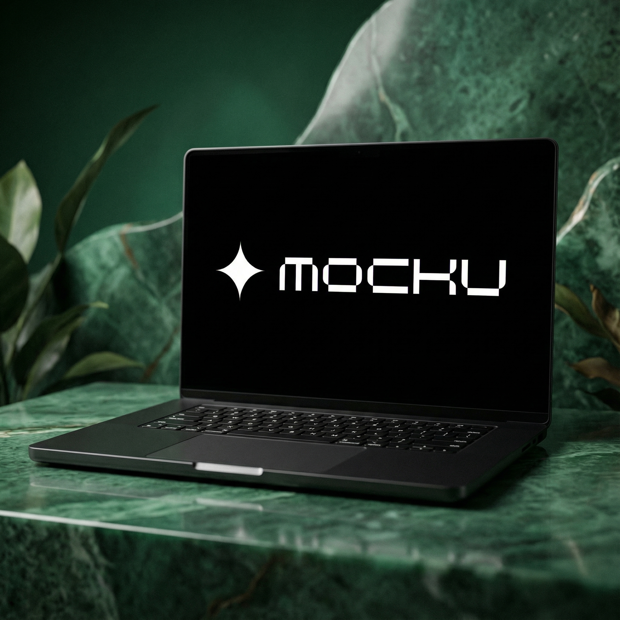 MacBook Pro Emerald Botanical Jewel mockup