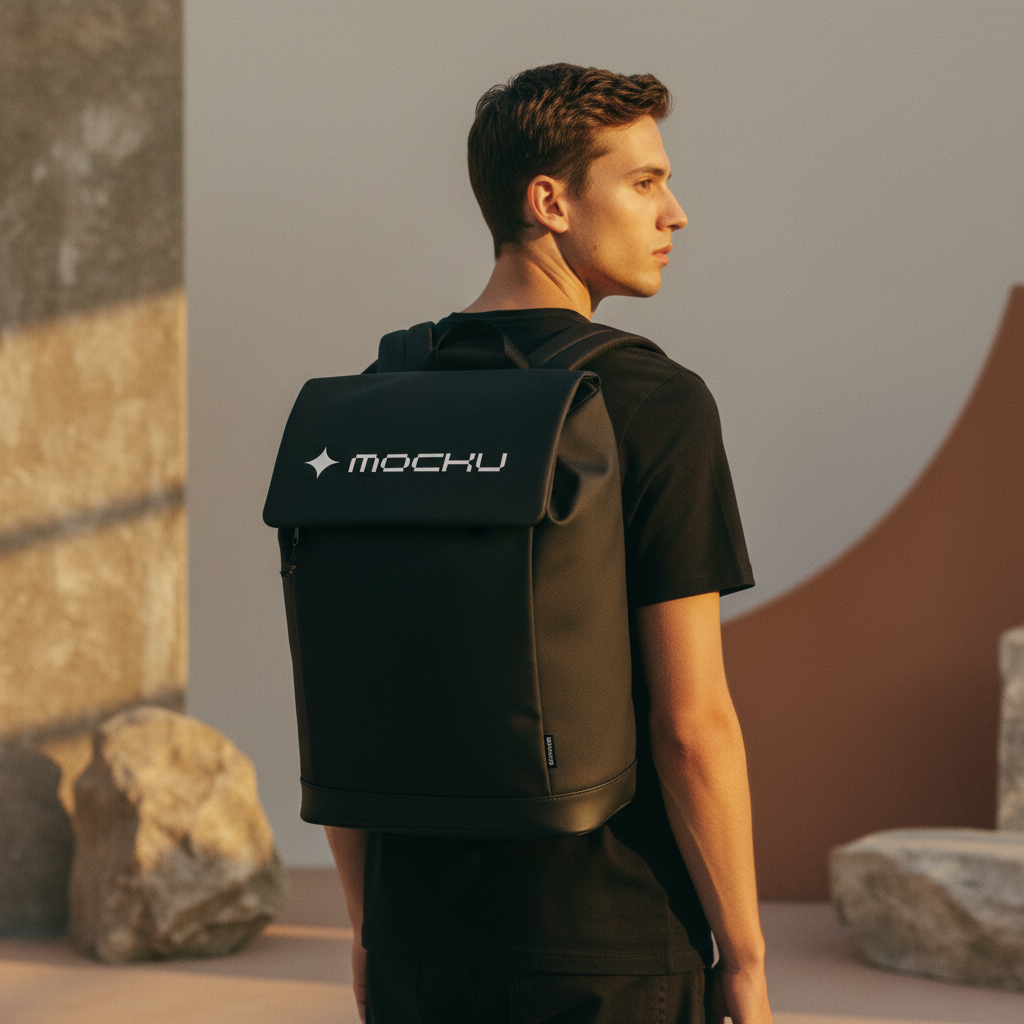 Backpack Botanical Stone mockup