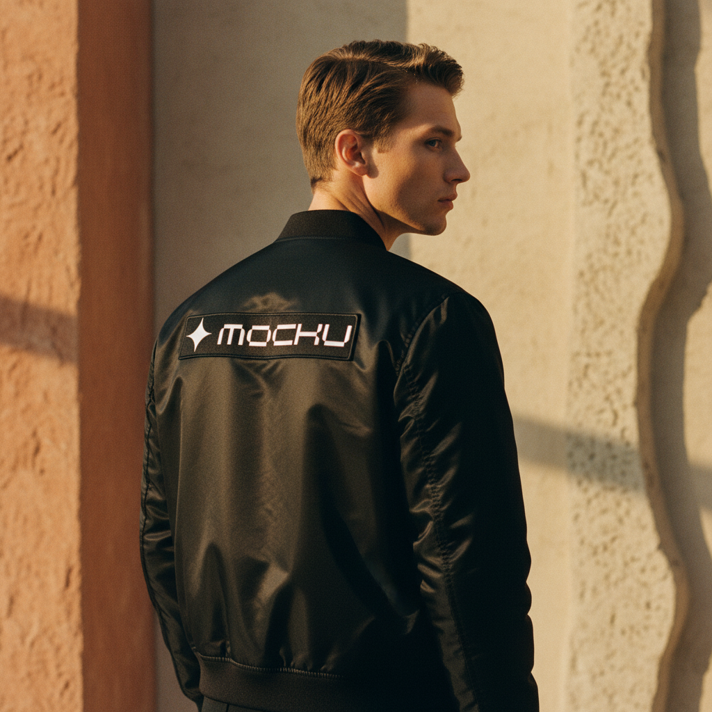 Bomber Jacket Botanical Stone mockup