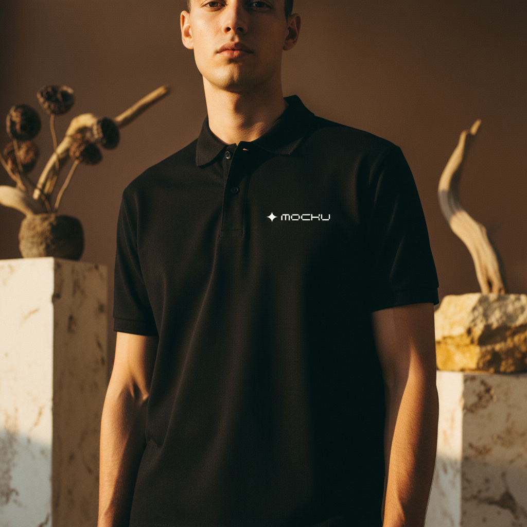 Polo Shirt Botanical Stone mockup