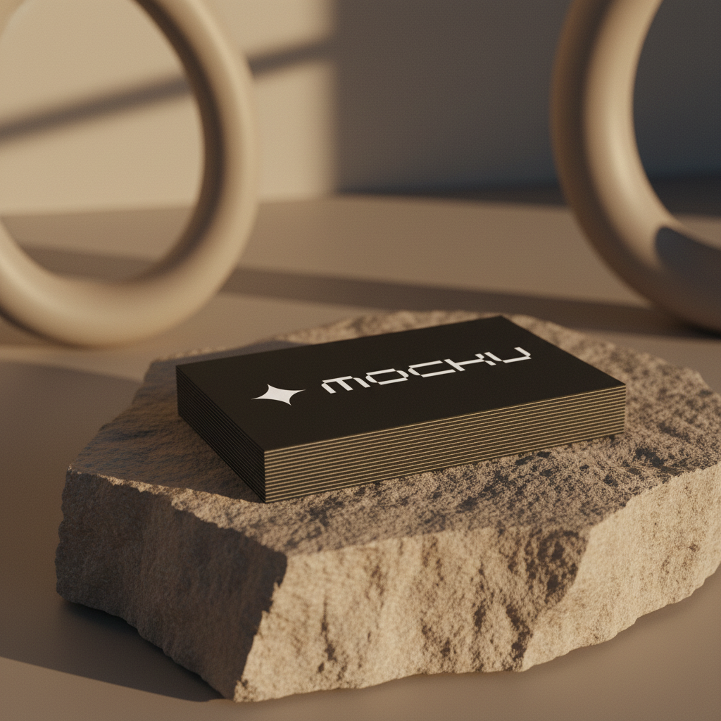 Business Card Botanical Stone mockup