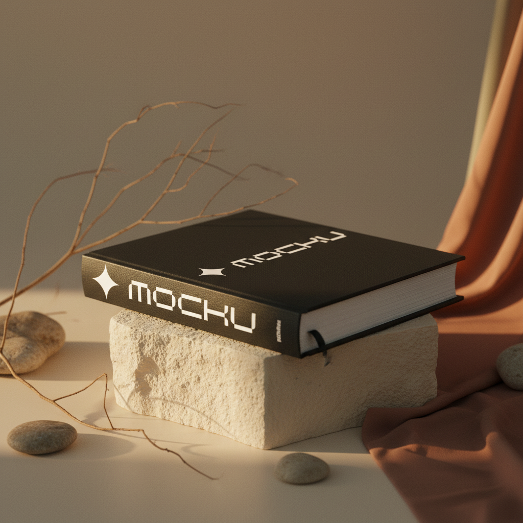 Book Cover Botanical Stone mockup