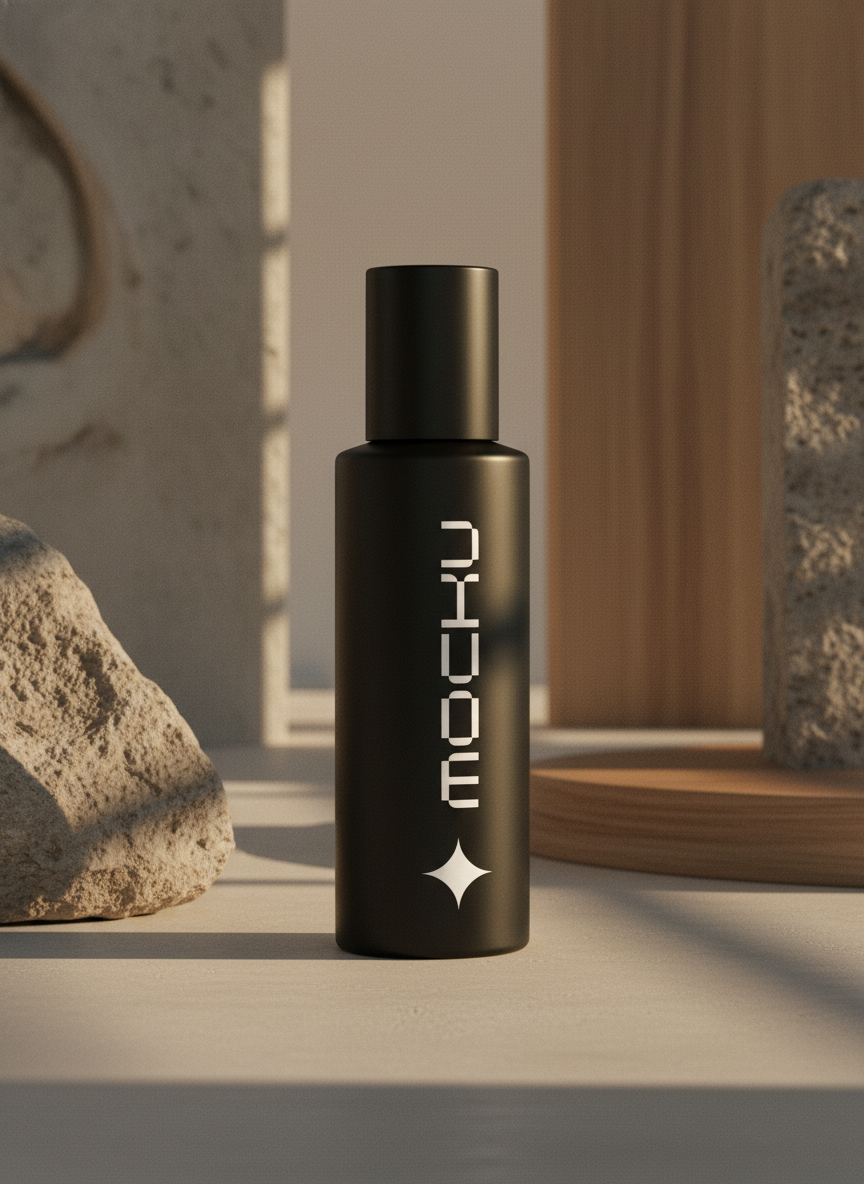 Cosmetic Bottle Minimal White mockup