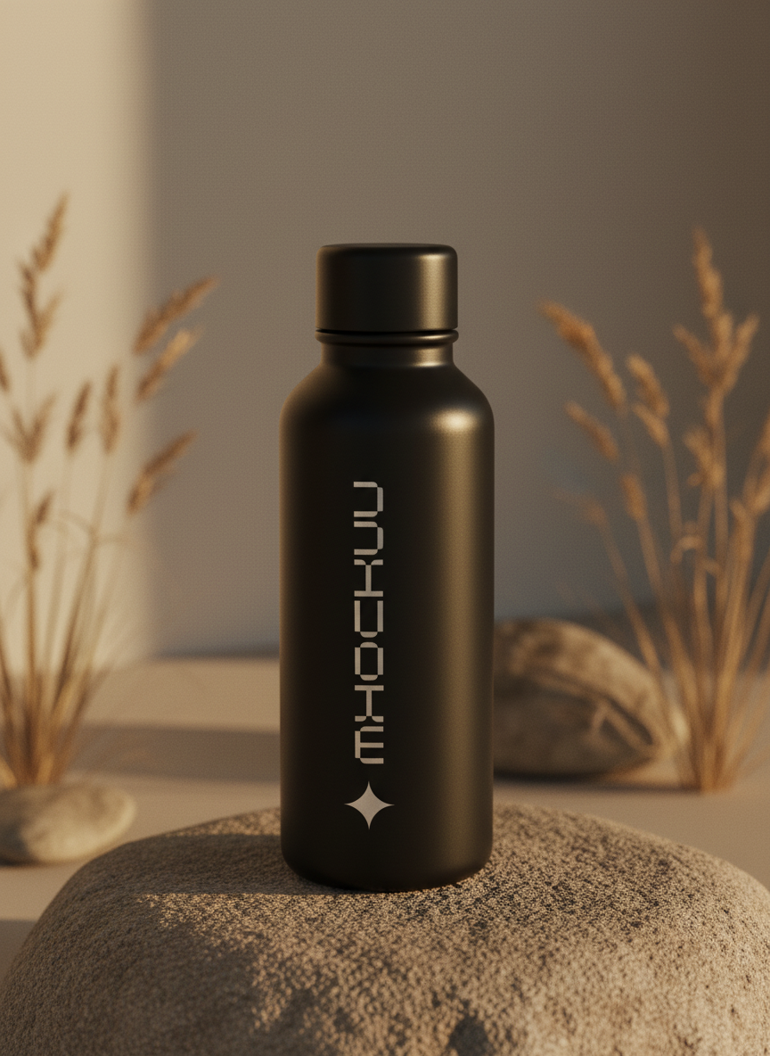 Plastic Water Bottle Minimal White mockup