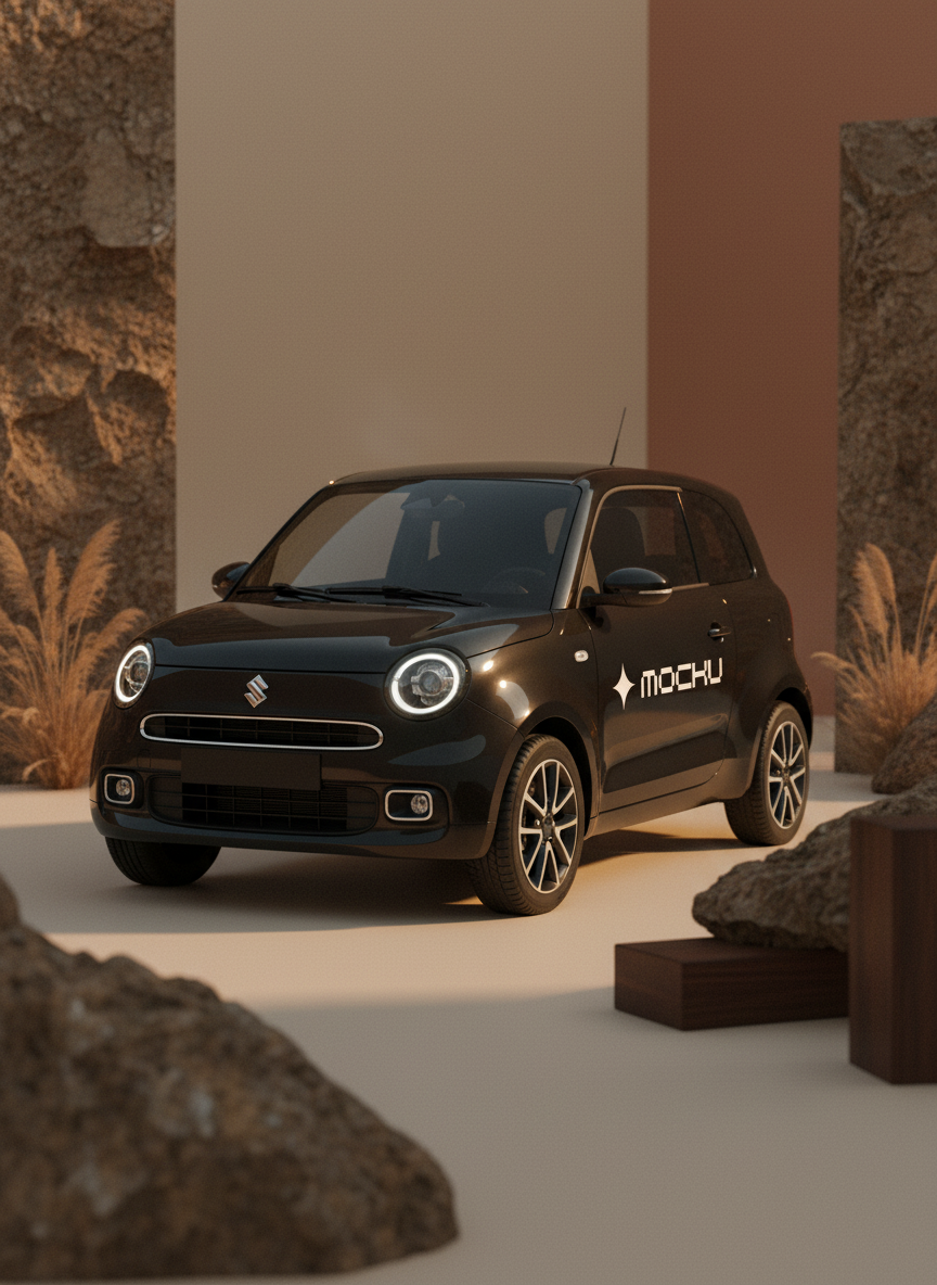 Small Courier Car Botanical Stone mockup