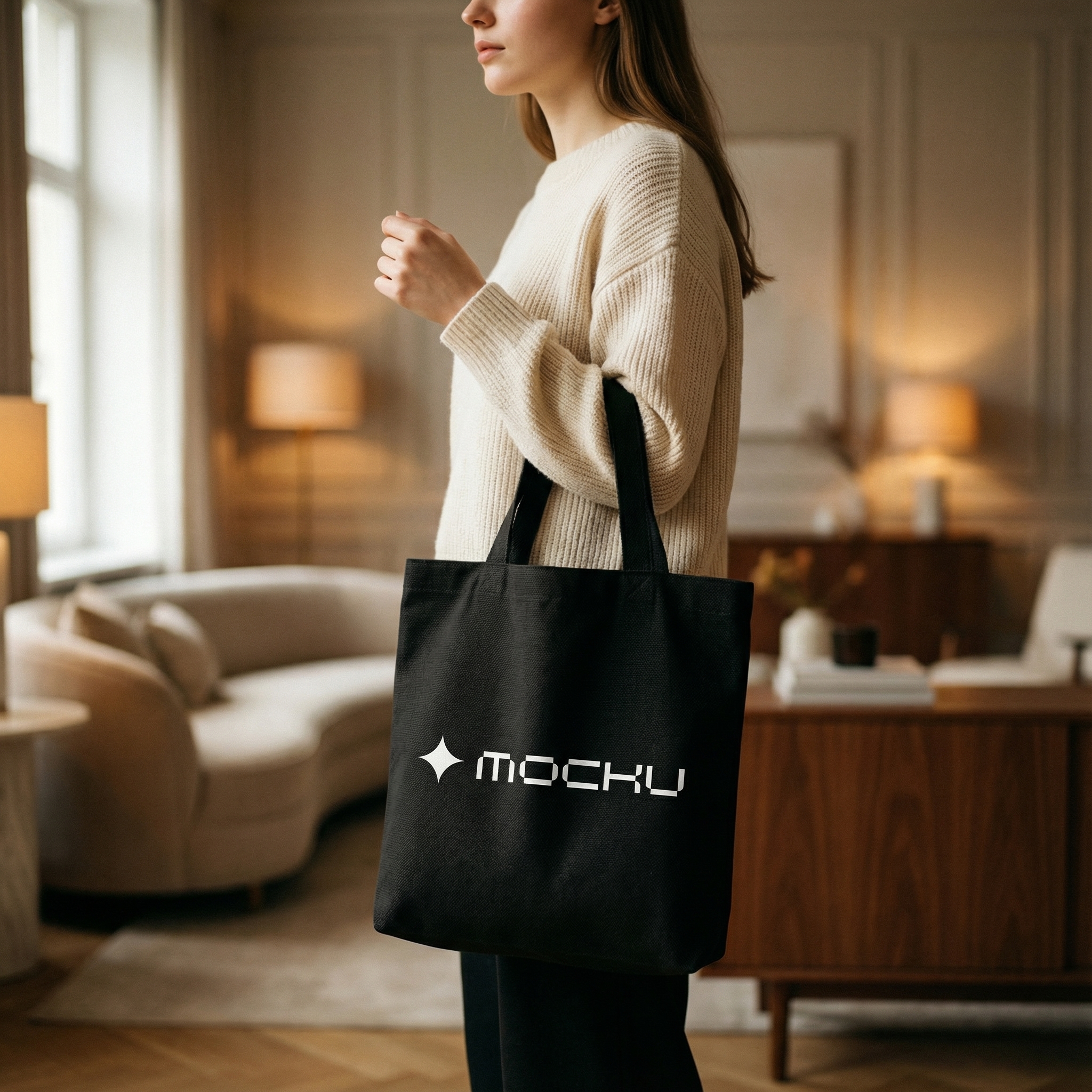 Tote Bag Premium Lifestyle Interior mockup