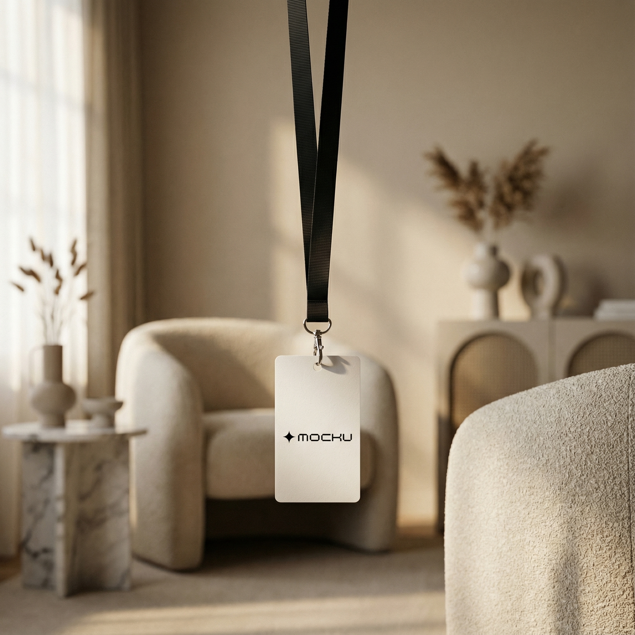 ID Card with Lanyard Premium Lifestyle Interior mockup