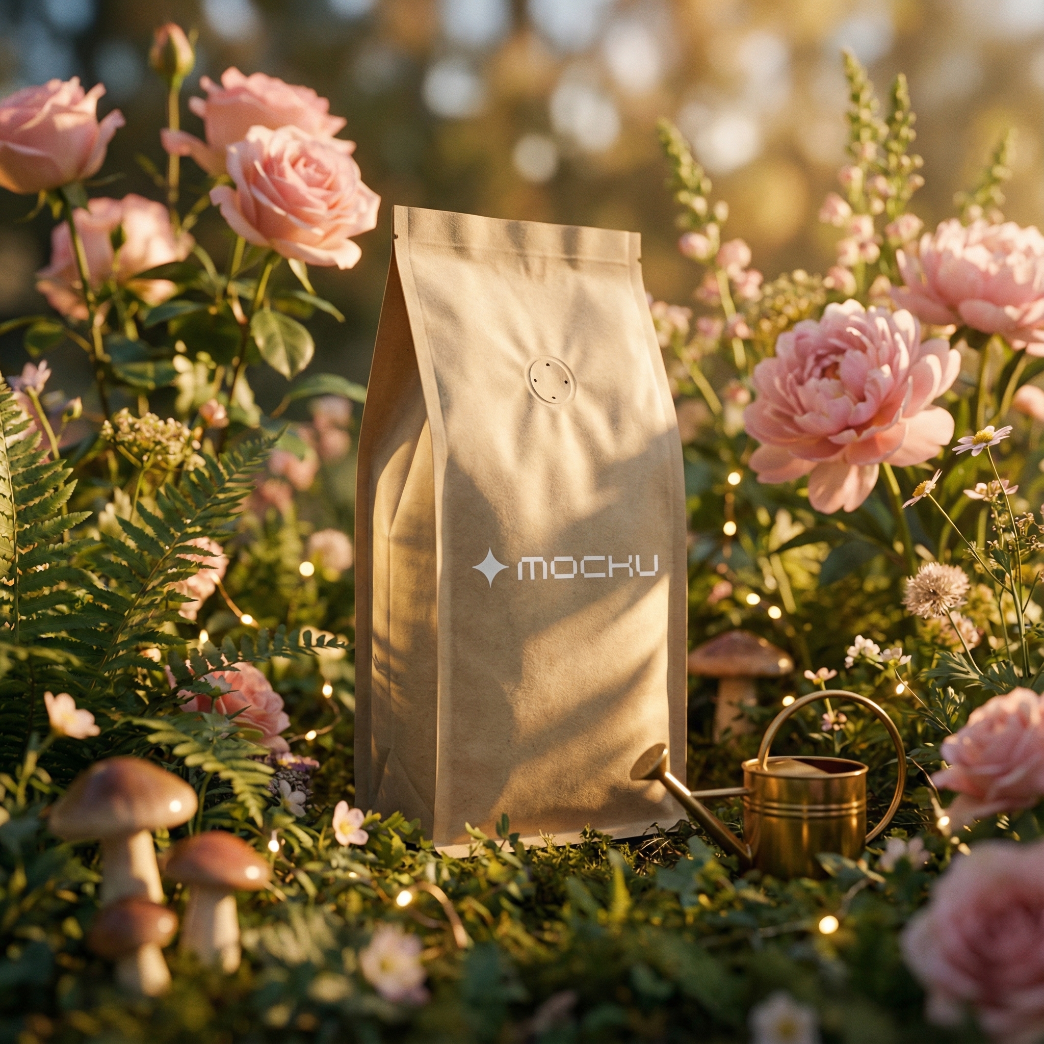 Coffee Bean Bag Garden Fantasy Lifestyle Scene mockup