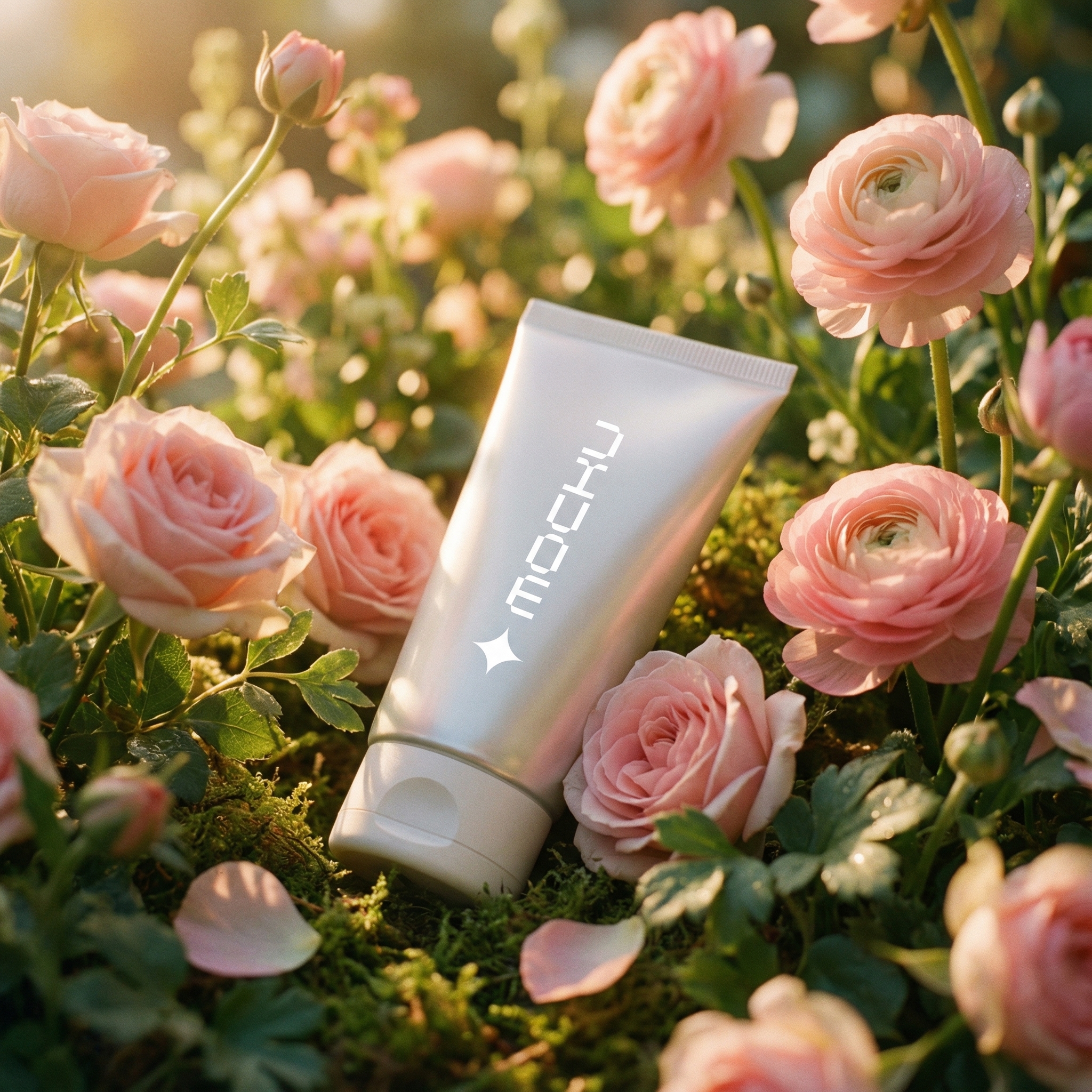 Cosmetic Tube Garden Fantasy Lifestyle Scene mockup