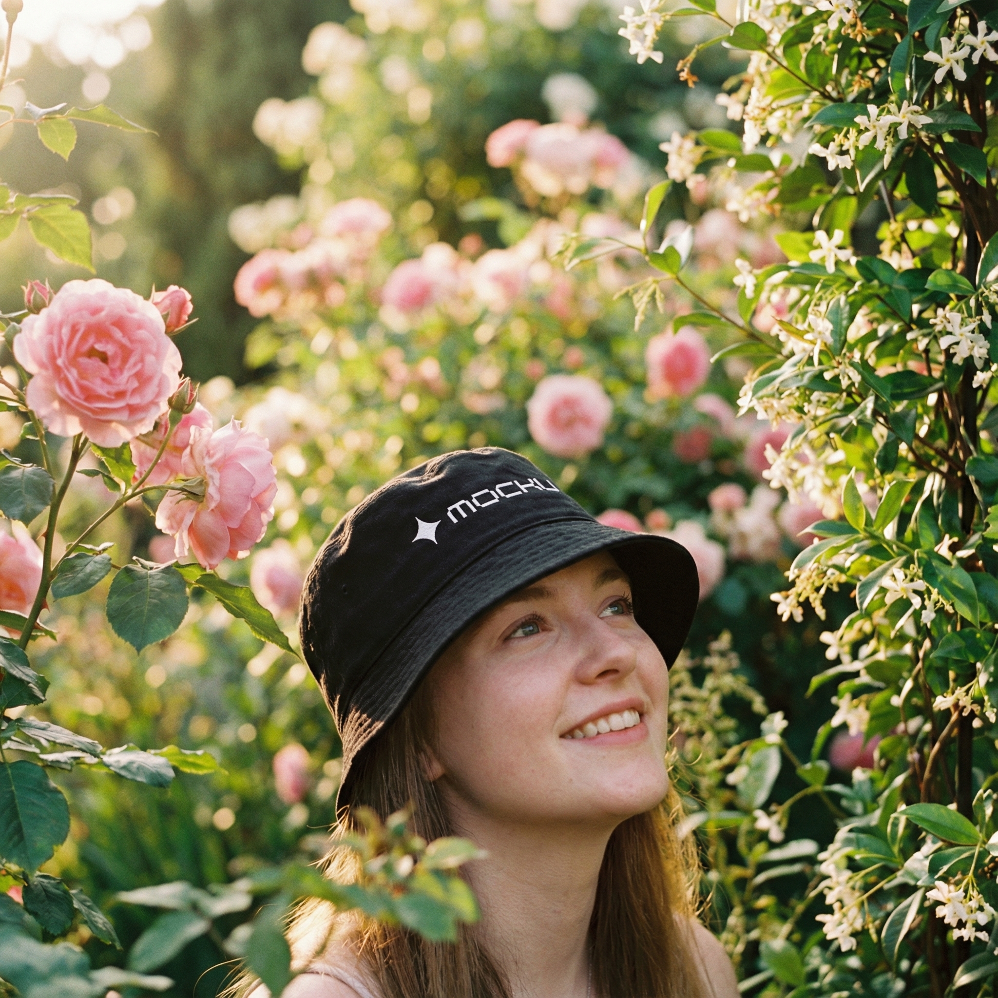 Bucket Hat Garden Fantasy Lifestyle Scene mockup