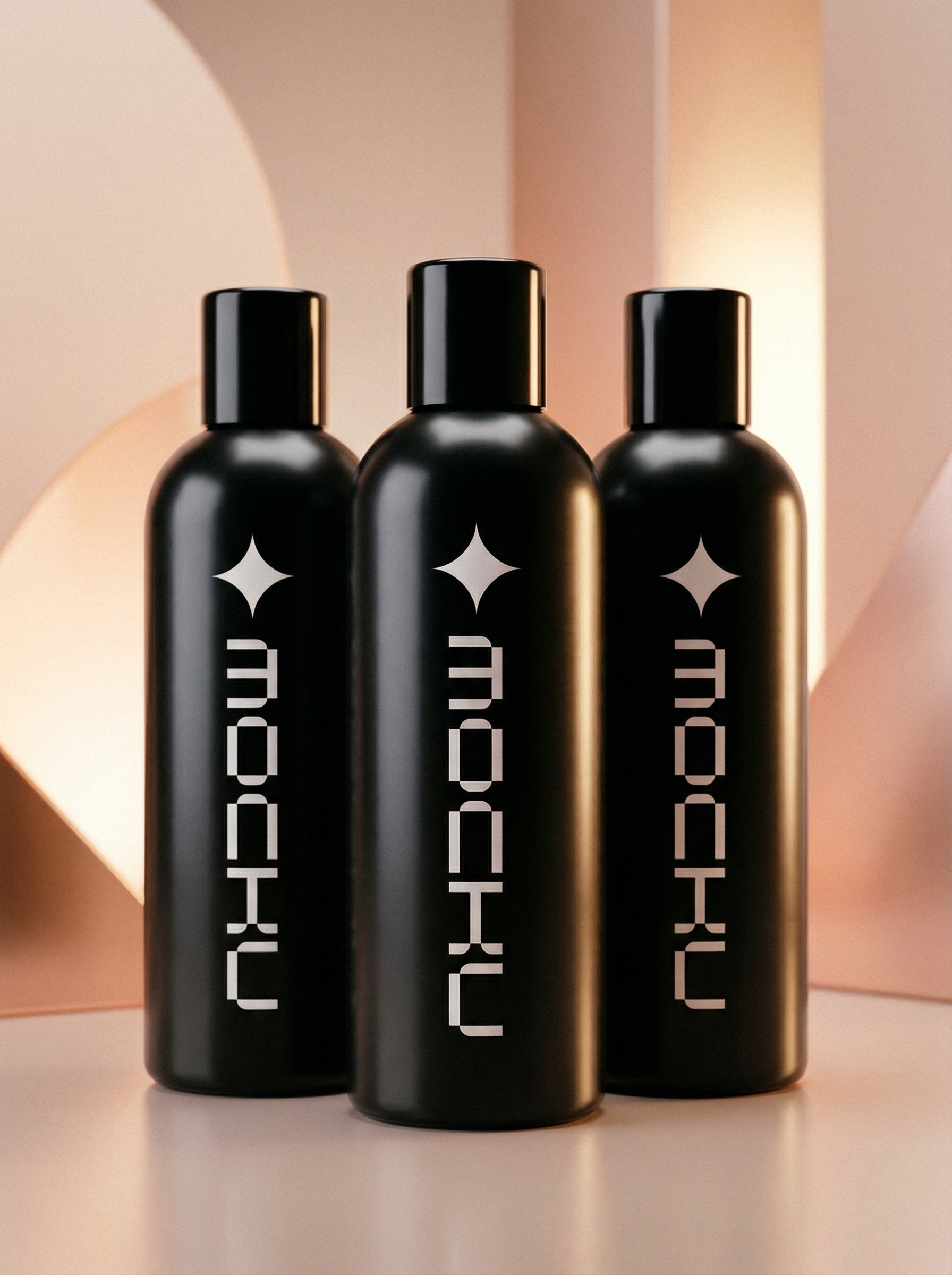 Cosmetic Bottle Rose Gold Luxe Podium mockup