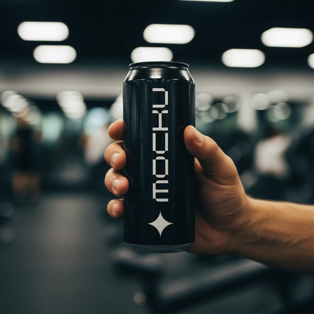 Energy Drink Can Minimal Light mockup