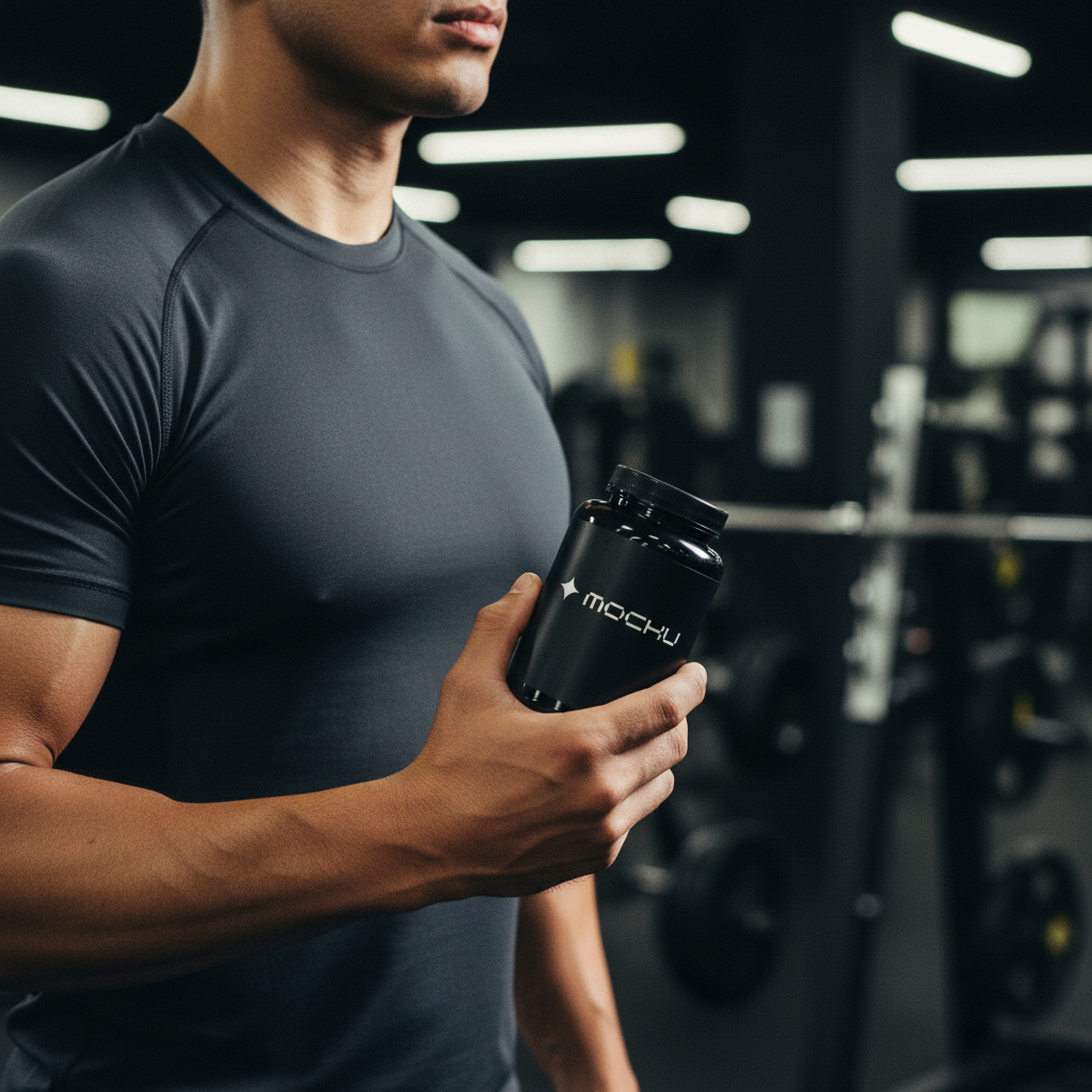 Supplement Bottle Minimal Light mockup