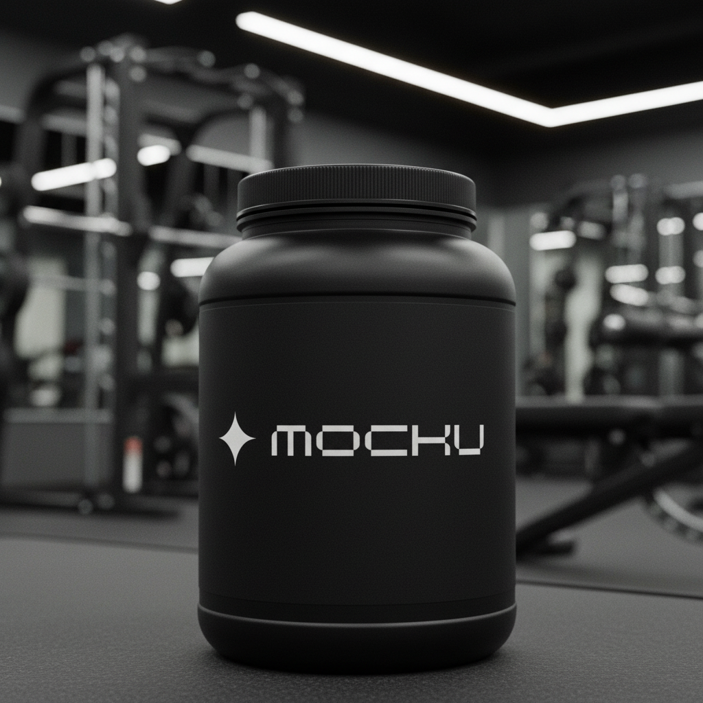 Protein Powder Tub Minimal Light mockup