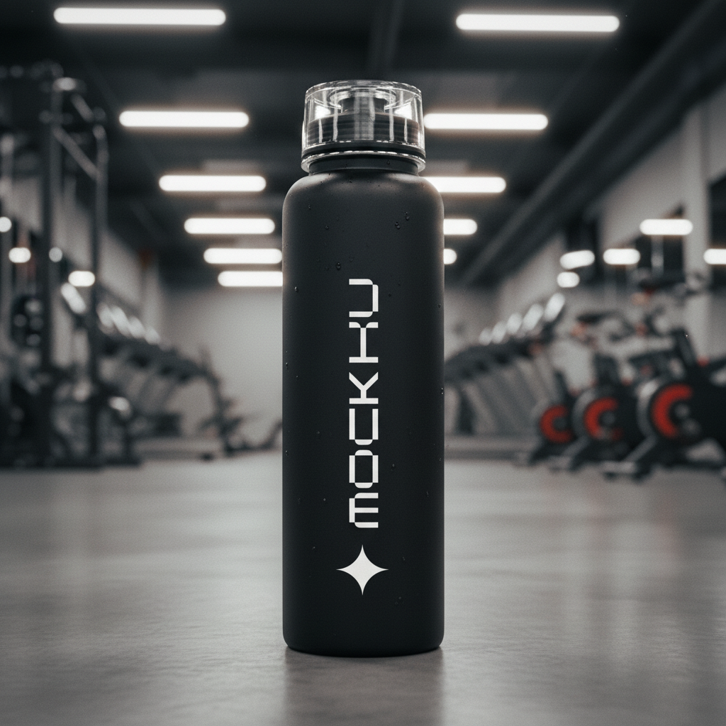 Plastic Water Bottle Minimal Light mockup