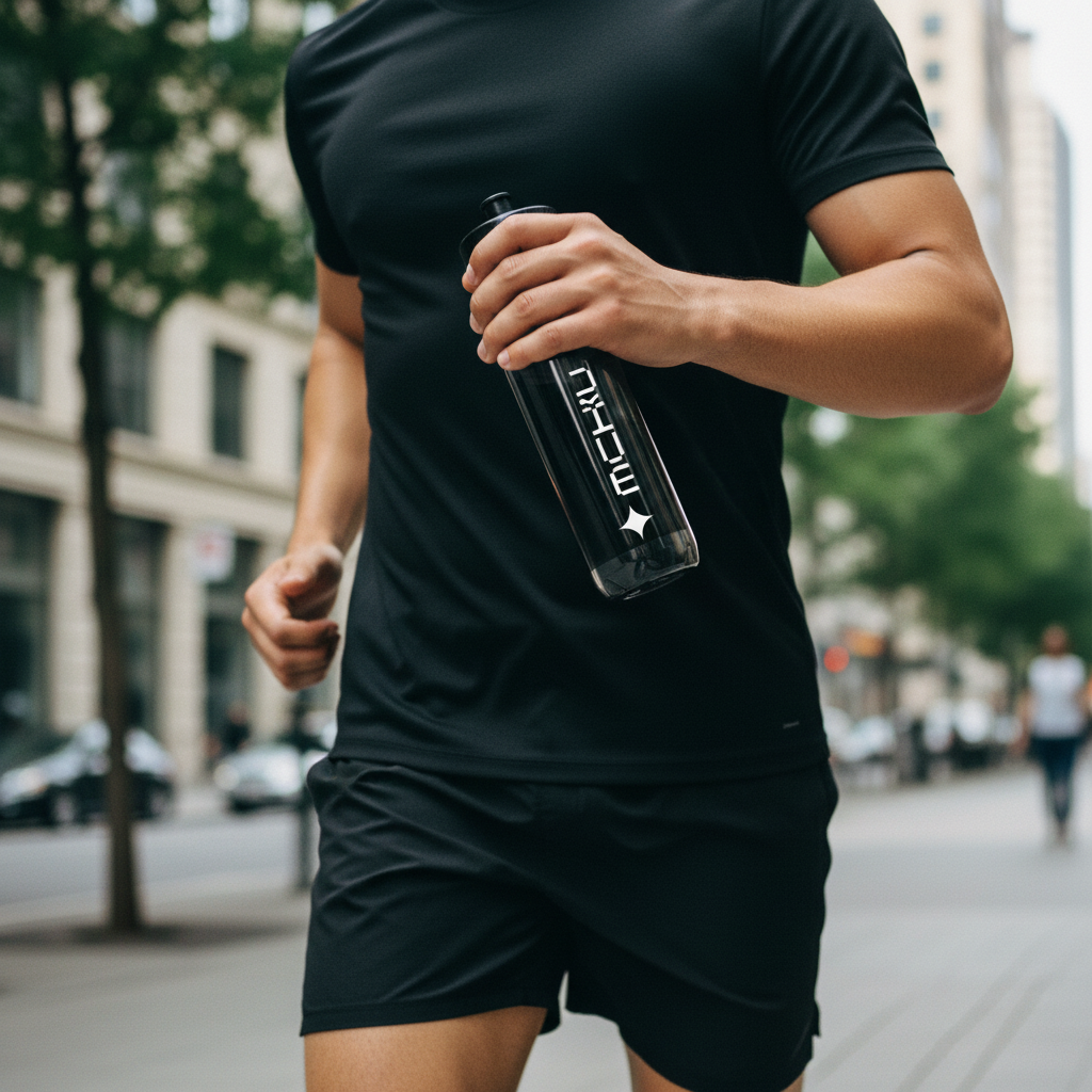 Plastic Water Bottle Minimal Light mockup