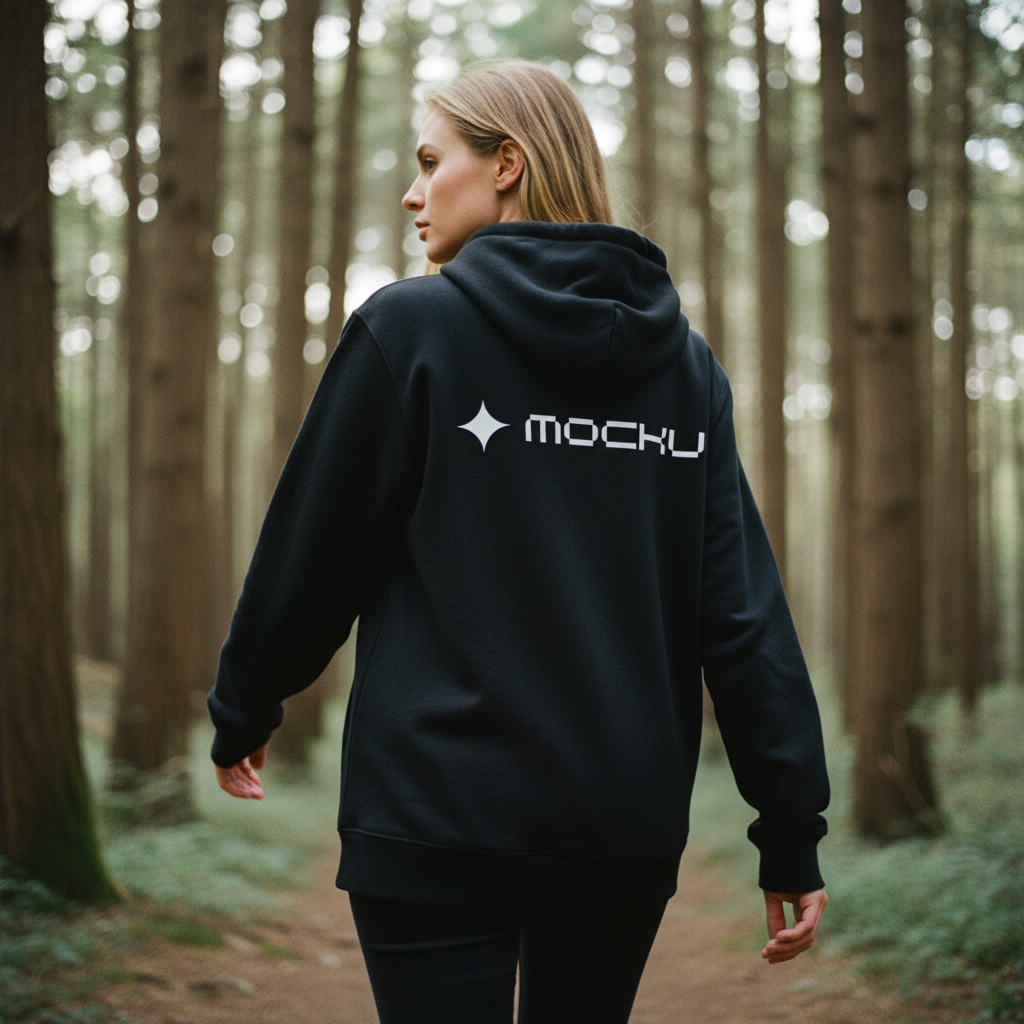 Zip Hoodie Minimal Light mockup