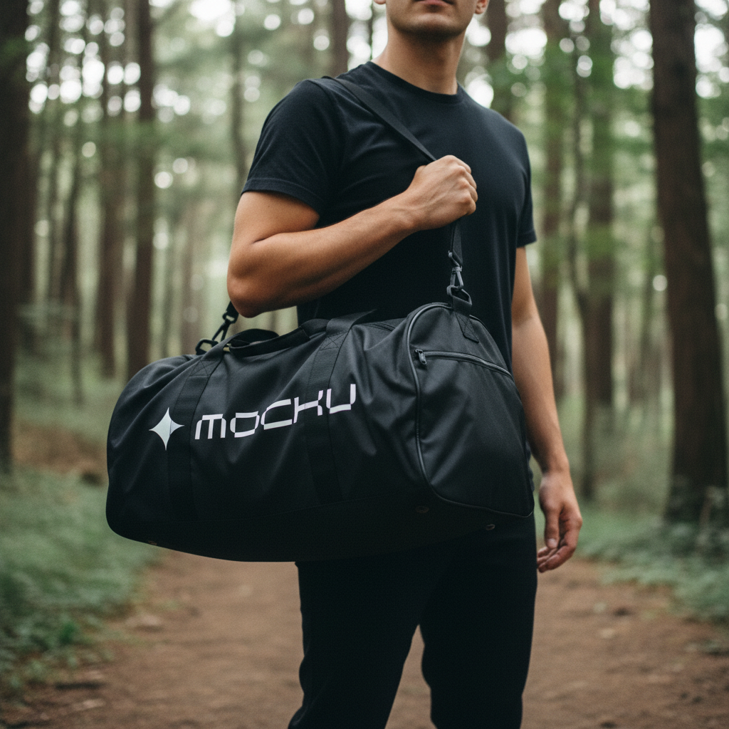 Large Sports Duffel Bag Minimal Light mockup