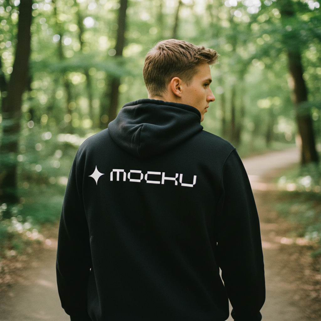 Zip Hoodie Minimal Light mockup