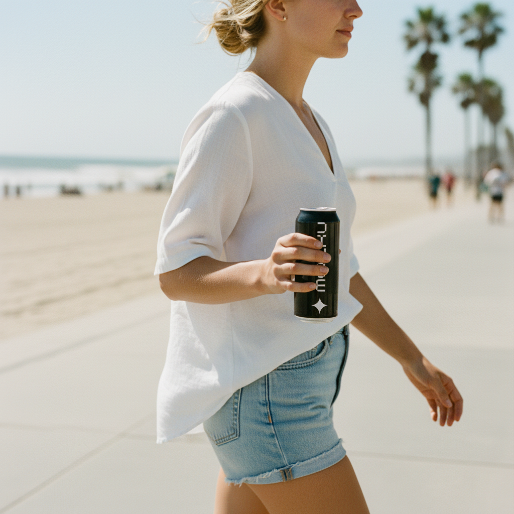 Energy Drink Can Minimal Light mockup