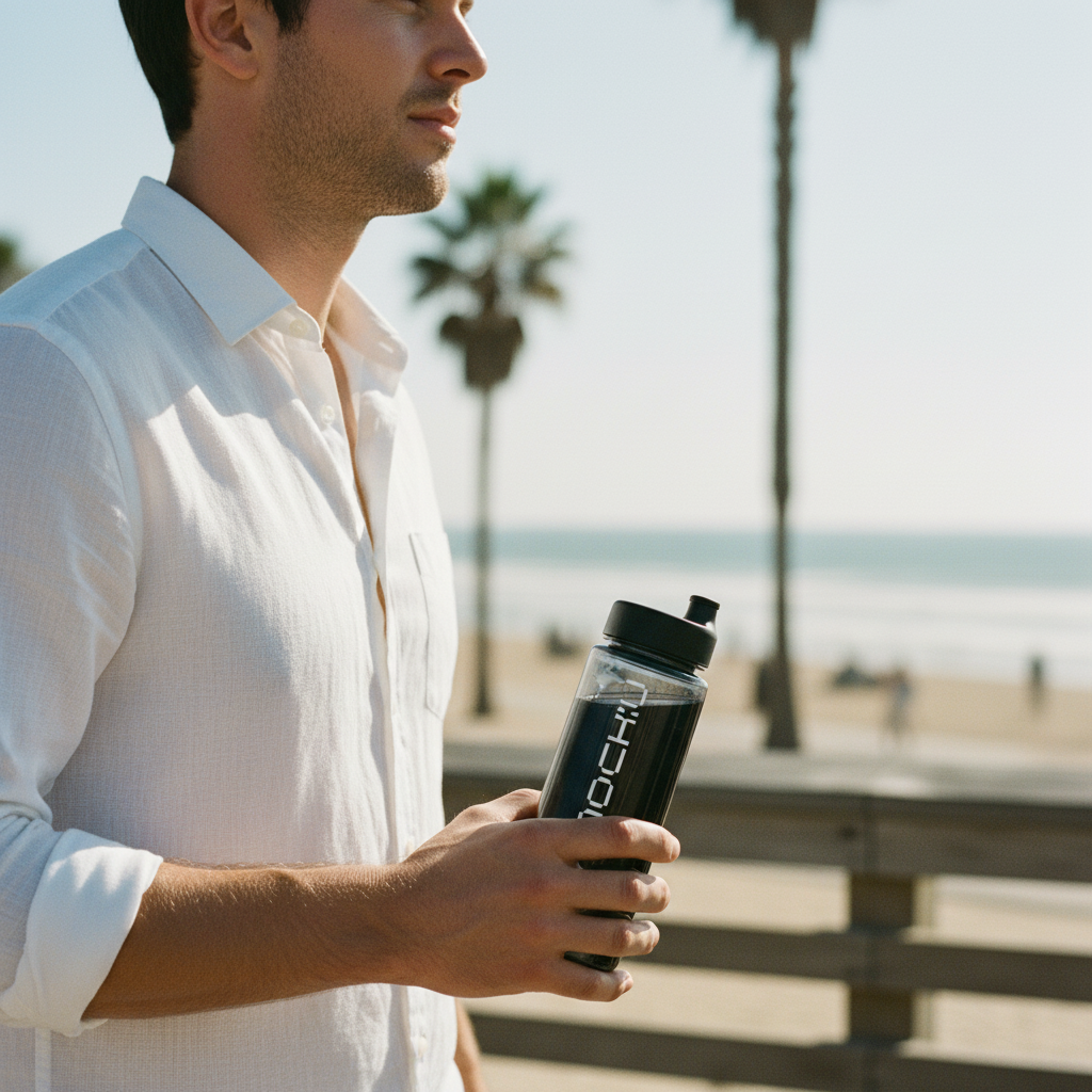 Plastic Water Bottle Minimal Light mockup