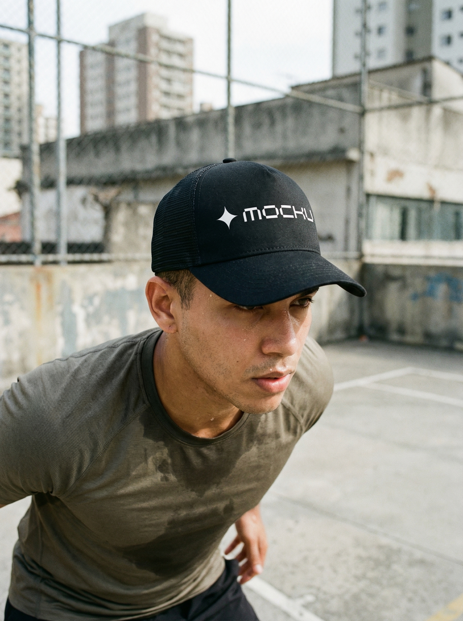 Trucker Baseball Cap Minimal Light mockup