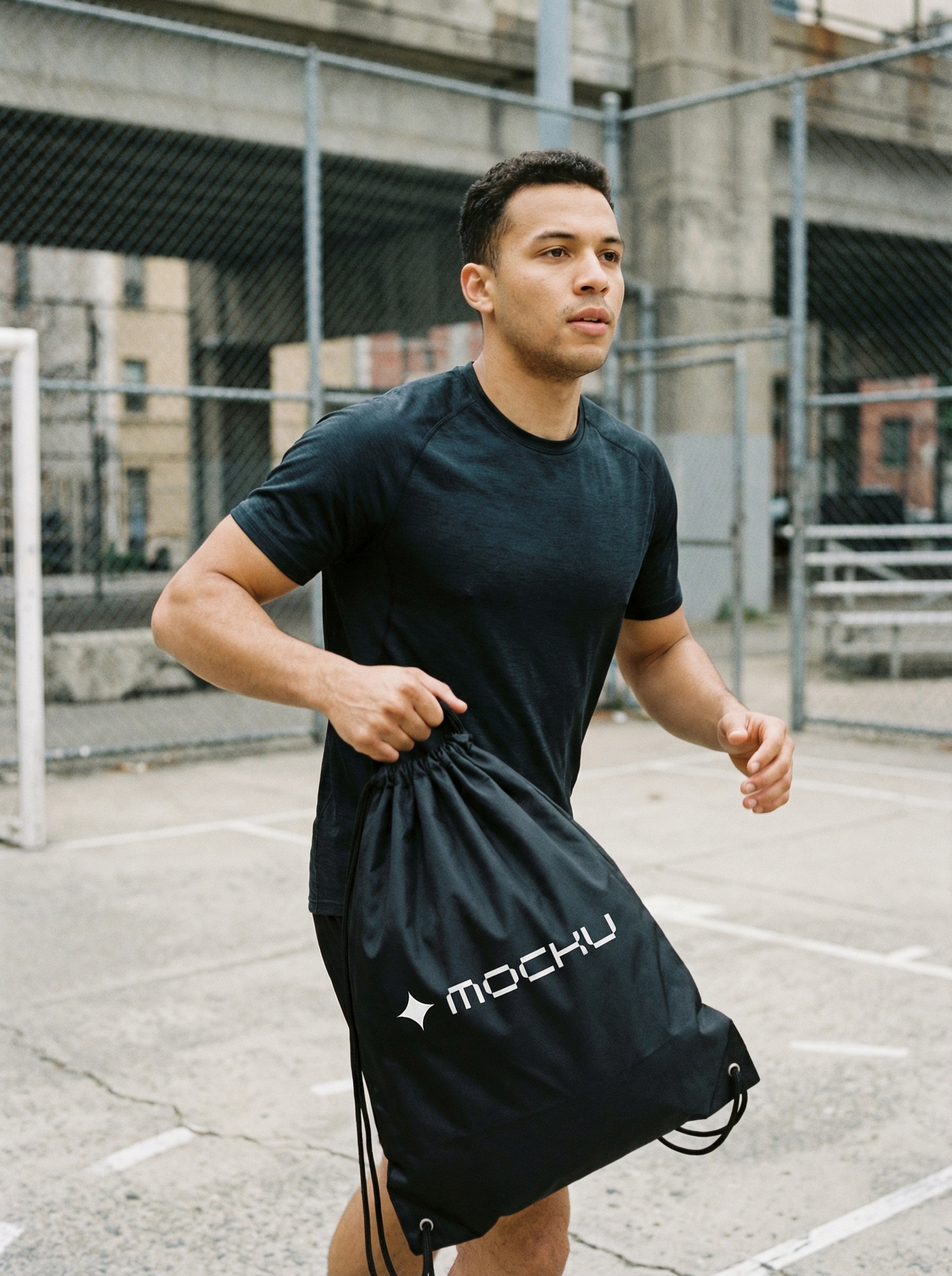 Gym Drawstring Bag Minimal Light mockup