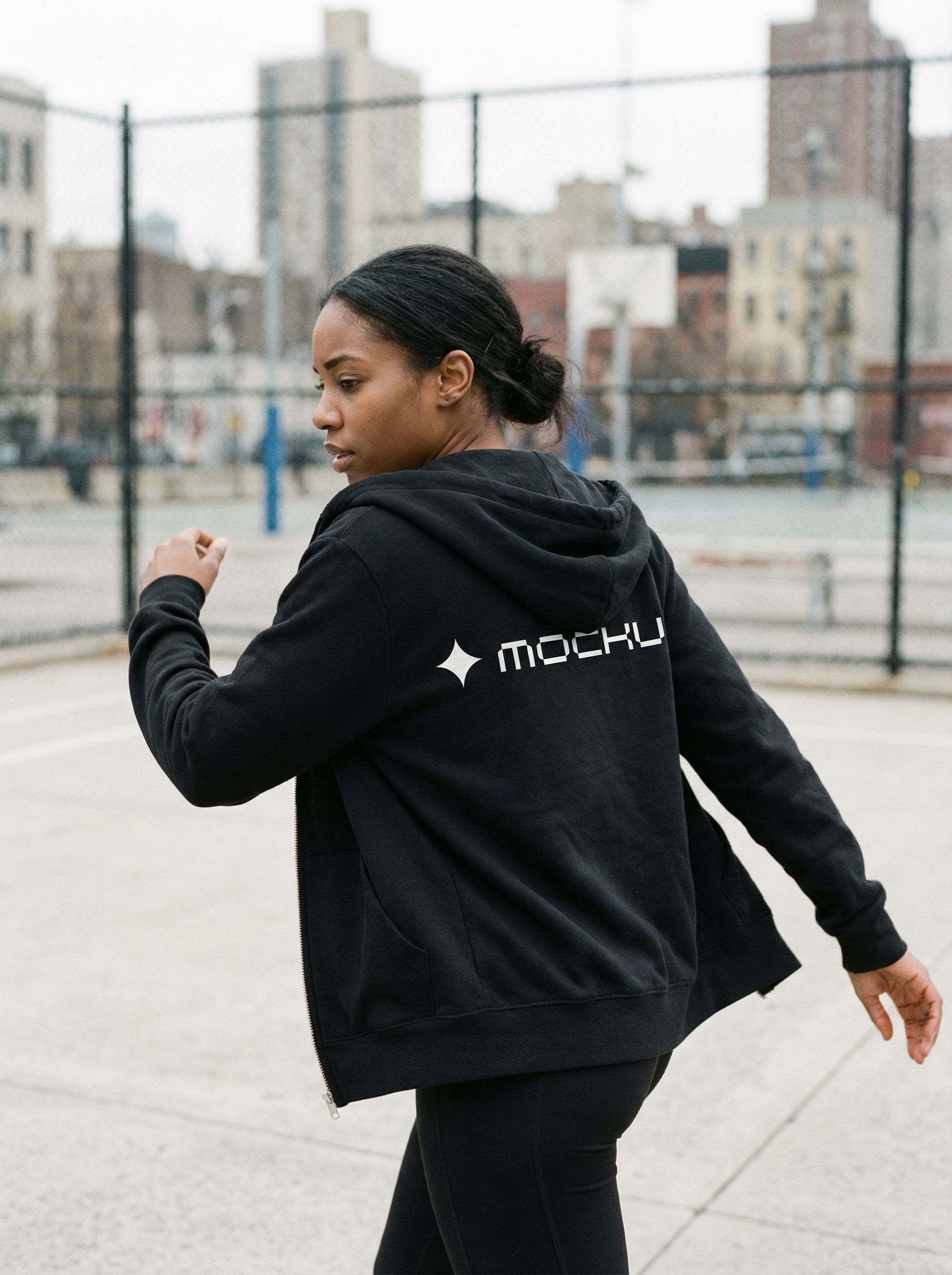 Zip Hoodie Minimal Light mockup