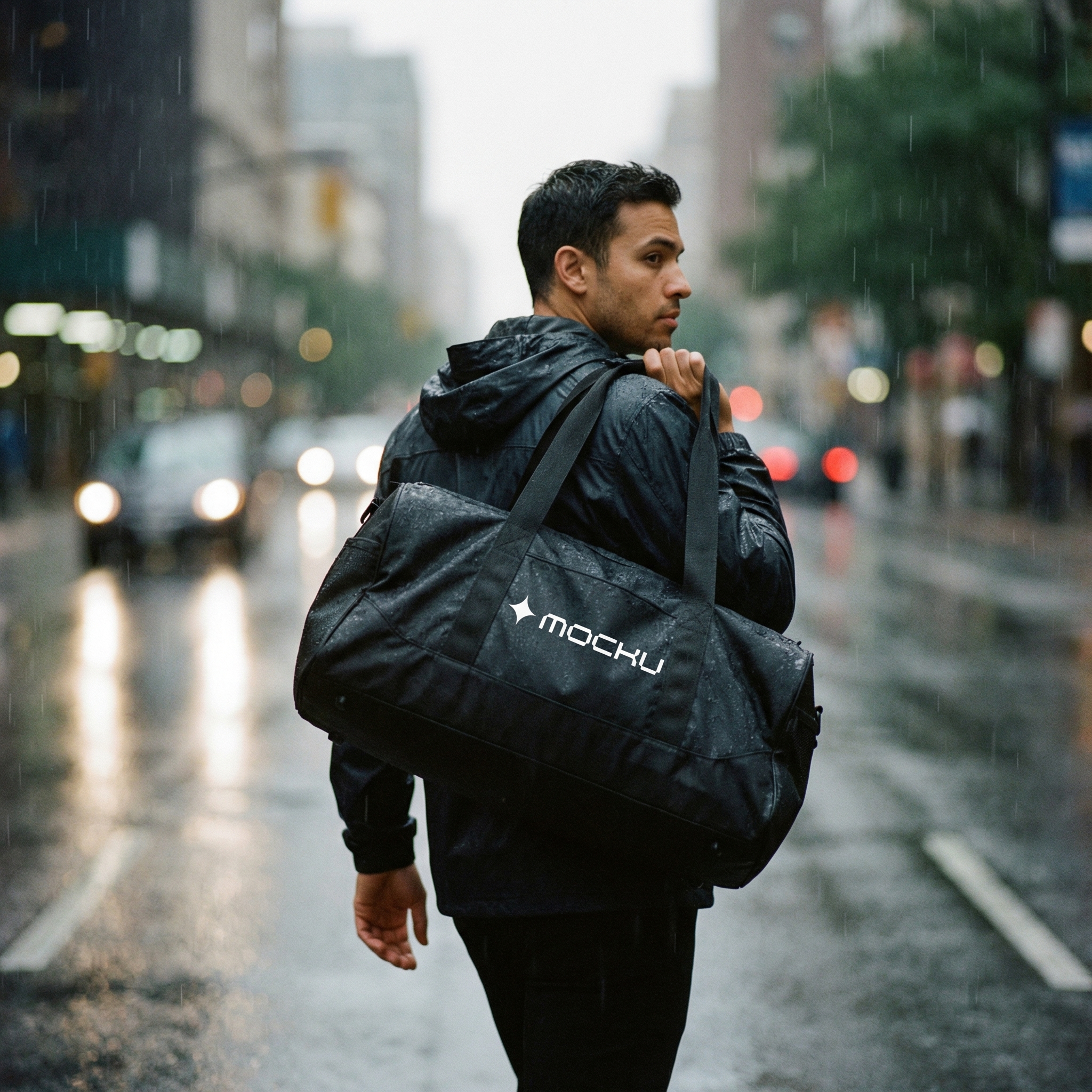 Large Sports Duffel Bag Minimal Light mockup