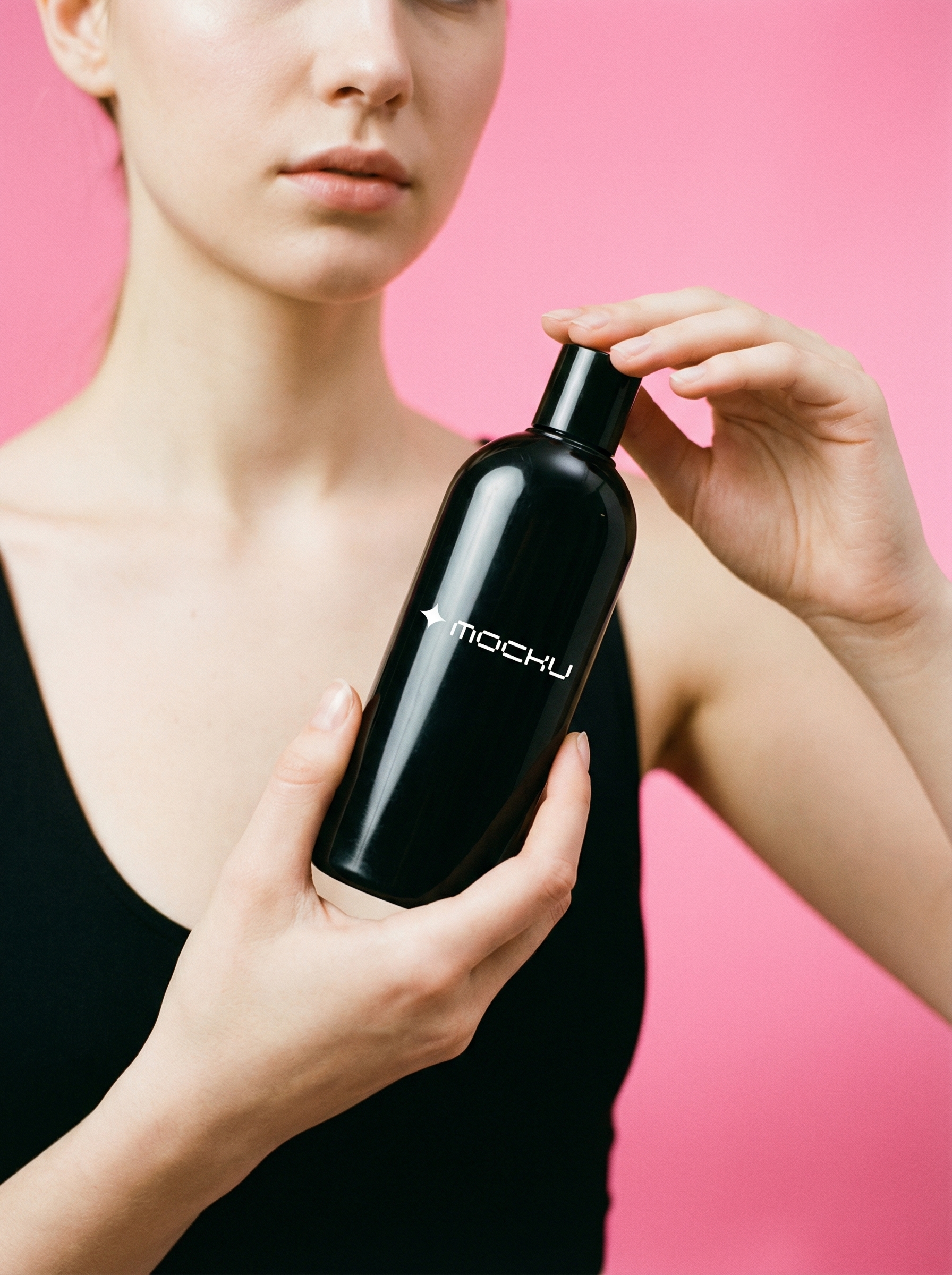 Cosmetic Bottle Pink Studio mockup
