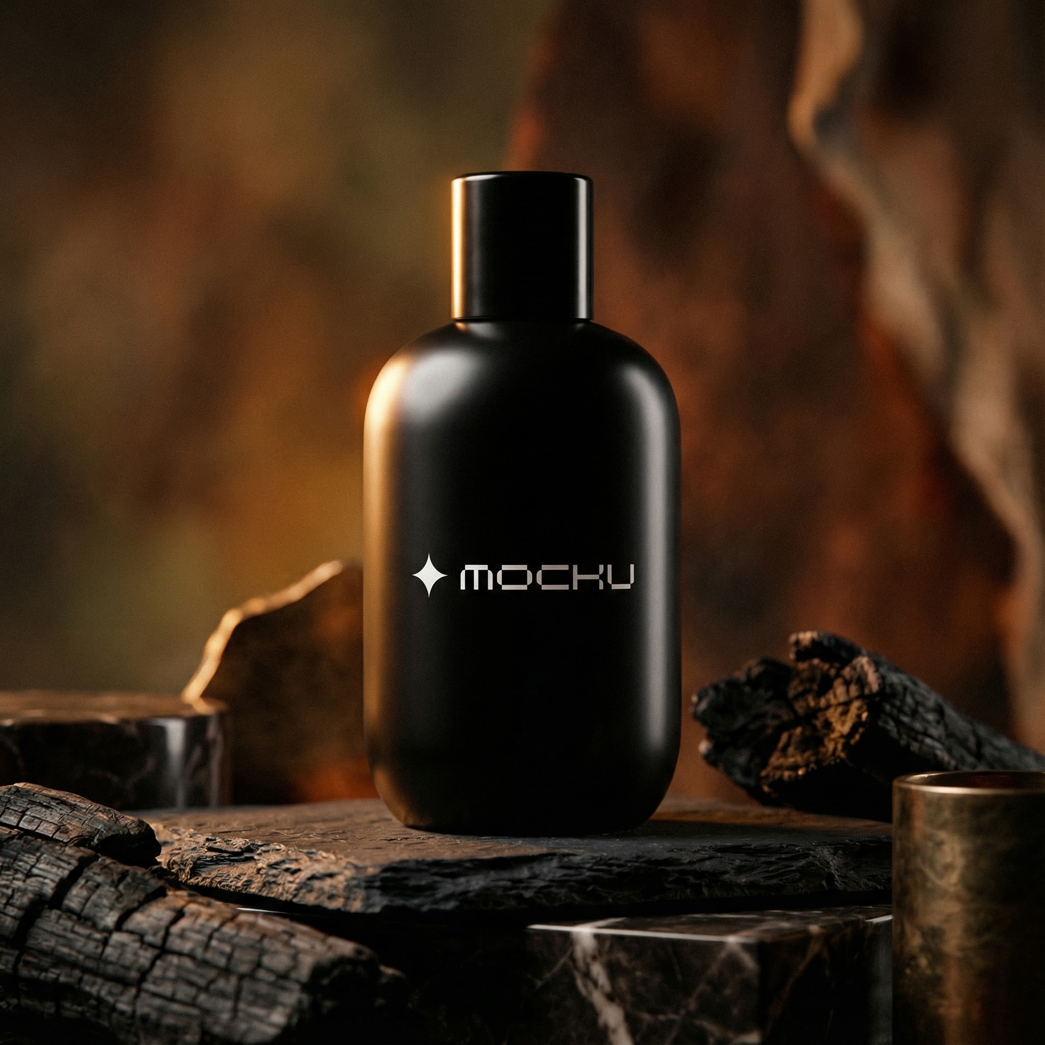 Cosmetic Bottle Raw Nature Luxury mockup